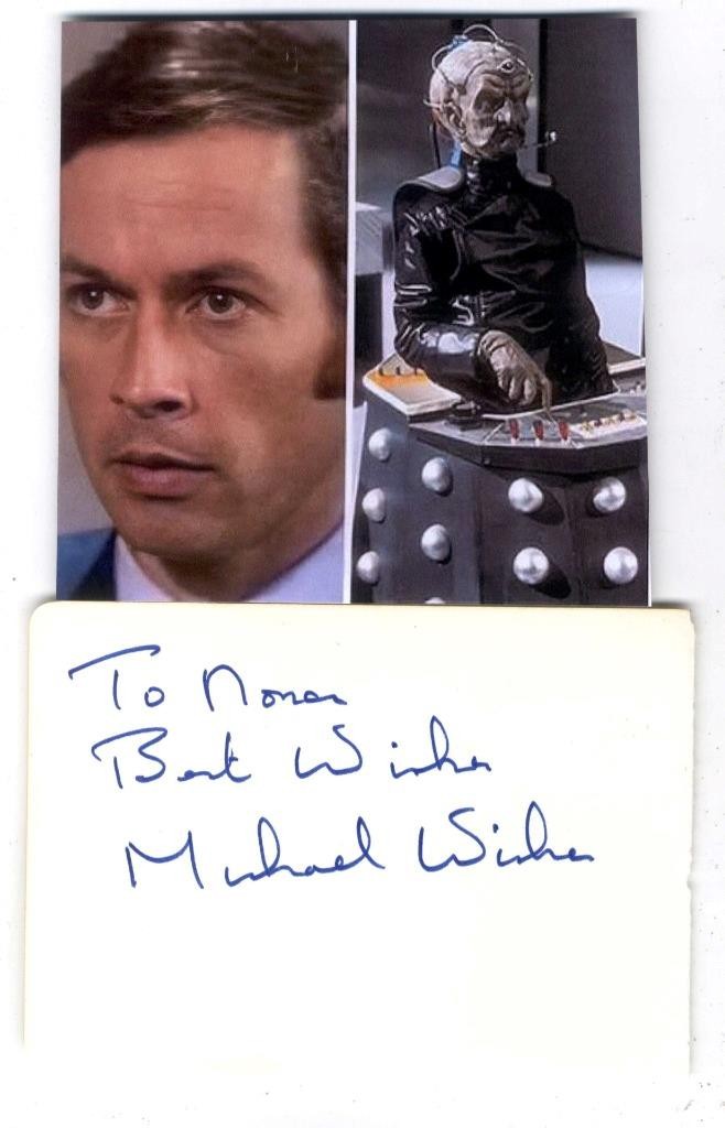 Michael Wisher vintage signed page Doctor Who