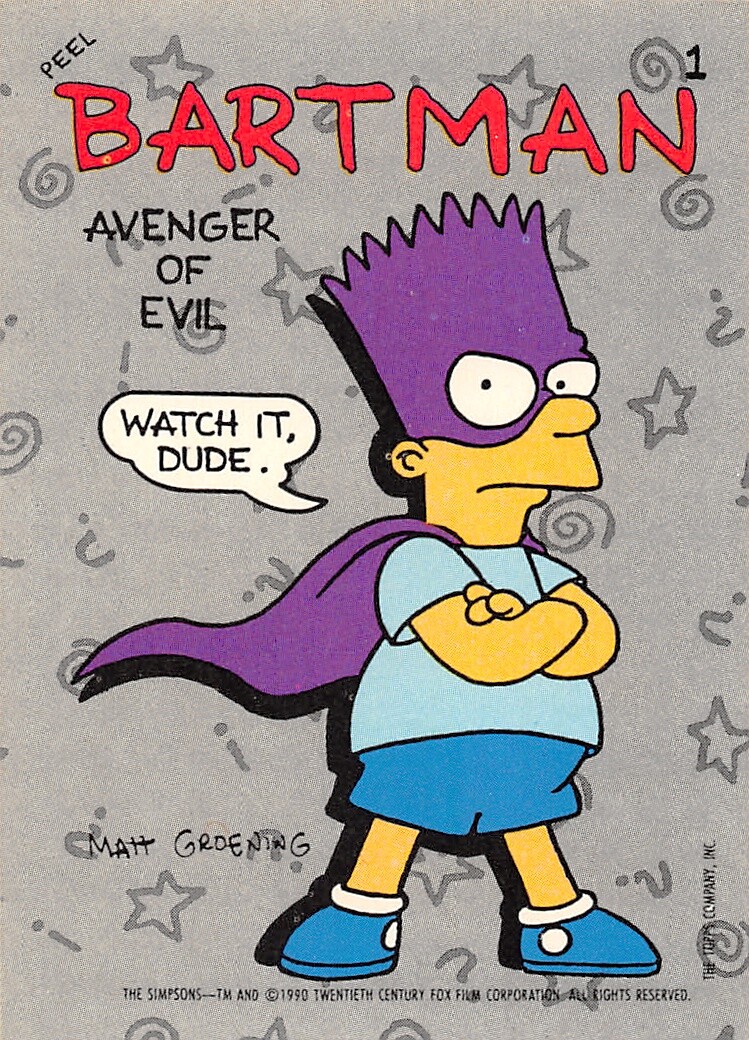 THE SIMPSONS 1990 TOPPS PICK-A-CARD #1 thru #88, STICKER #1 thru #22 OR WRAPPER