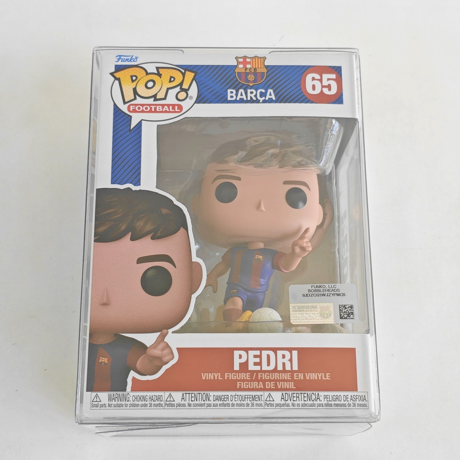 FUNKO POP FOOTBALL #65 BARCA FC Barcelona PEDRI with Soft Protector