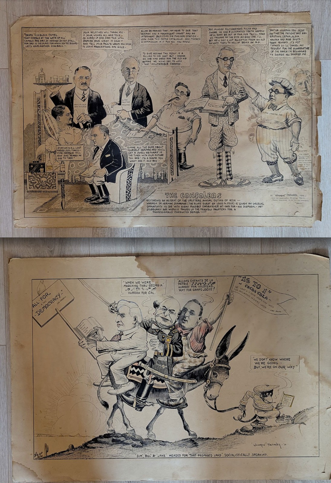 (2) 1930s American Political Cartoons - Ralph (2) 1930s American Political Cartoons - Ralph