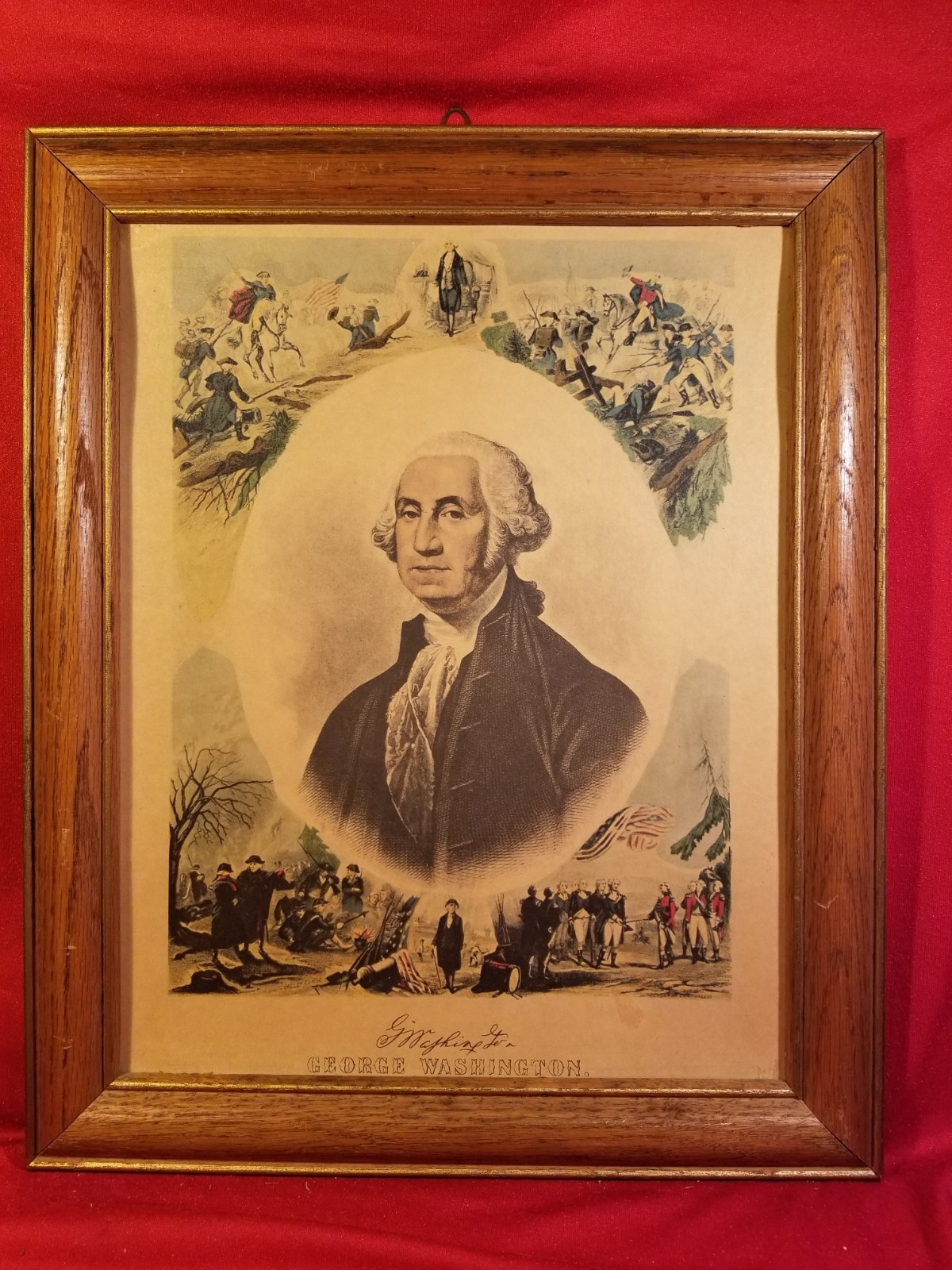 1900s GEORGE WASHINGTON Chromolithograph Litho US PRESIDENT Framed Vtg 11x14 1900s GEORGE WASHINGTON Chromolithograph Litho US PRESIDENT Framed Vtg 11x14