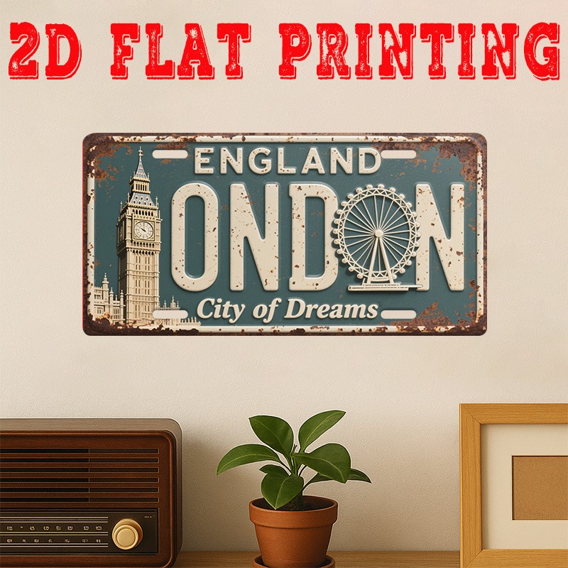 Vintage Metal Sign London City Aluminum License Plate 12x6 Inches Decor Vintage Metal Sign London City Aluminum License Plate 12x6 Inches Decor