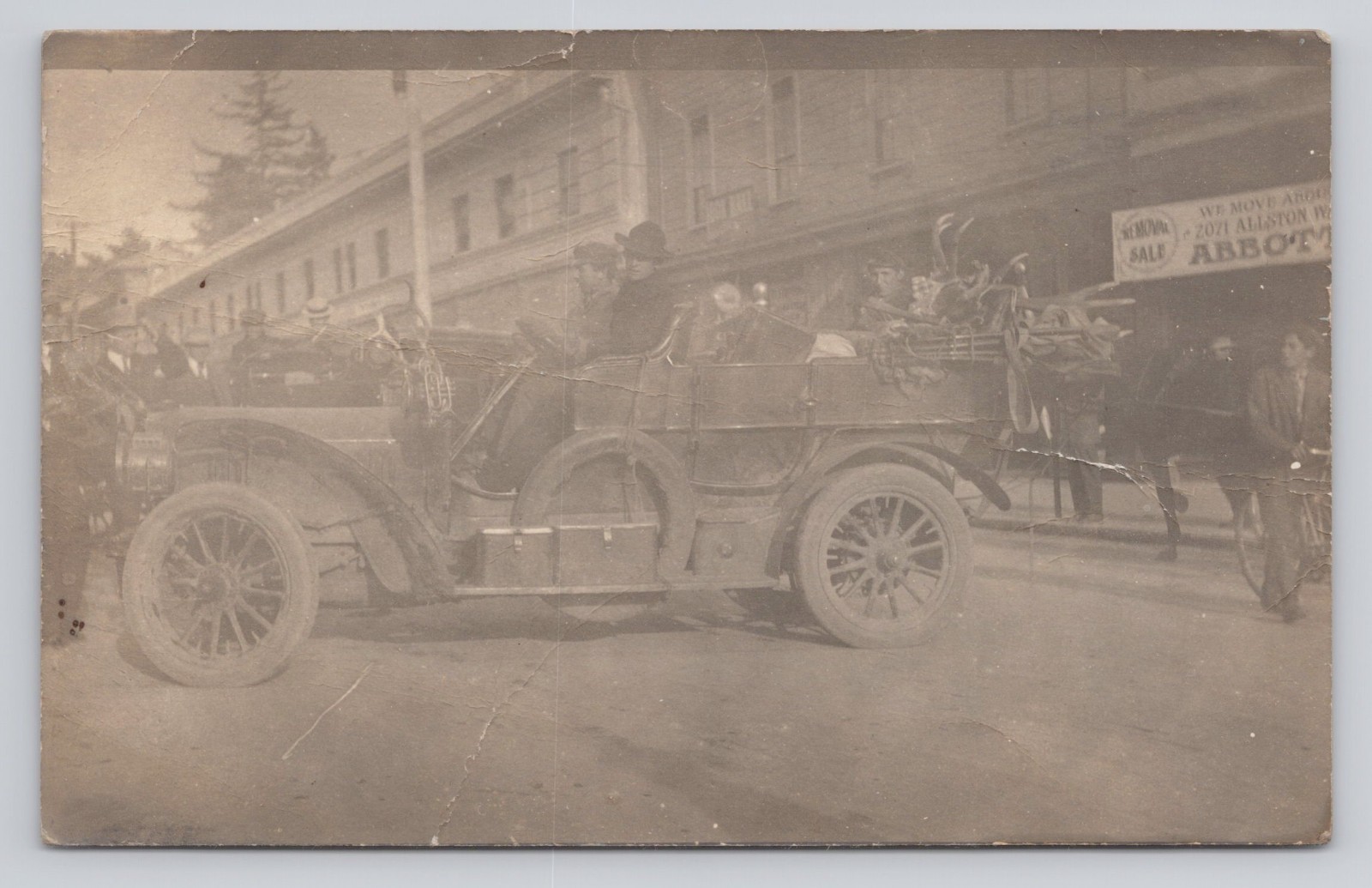 Abbott Curio Store Moving Automobile Antlers Berkeley California RPPC Postcard Abbott Curio Store Moving Automobile Antlers Berkeley California RPPC Postcard