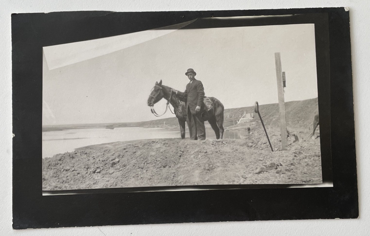RPPC Man & His Horse Postcard Hand-written Inscription Unposted ca 1912 Midwest RPPC Man & His Horse Postcard Hand-written Inscription Unposted ca 1912 Midwest