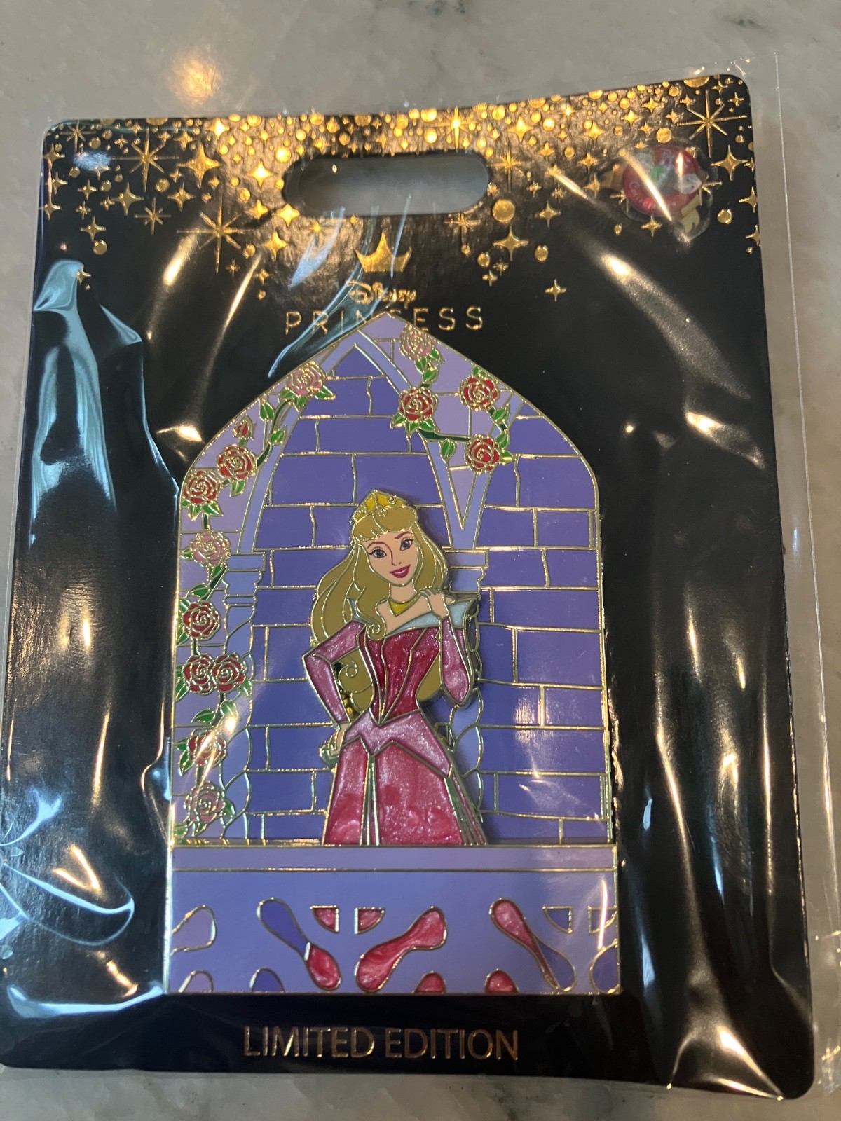Disney UNCAS Europe Sleeping Beauty Aurora Pink Dress Balcony Pin LE200 NEW