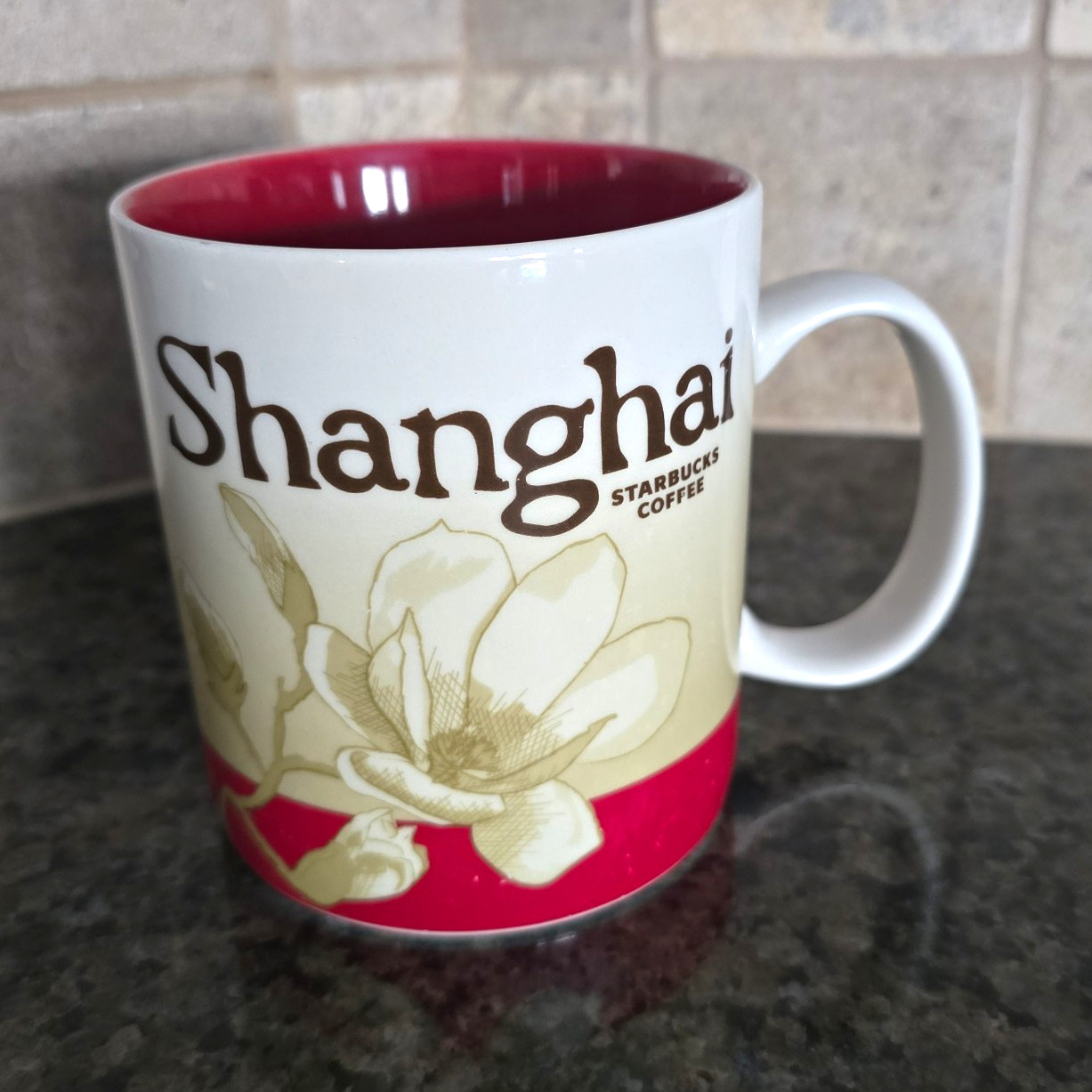 Starbucks Shanghai City Coffee Mug 16 fl oz White/Red/Beige 2015 Starbucks Shanghai City Coffee Mug 16 fl oz White/Red/Beige 2015