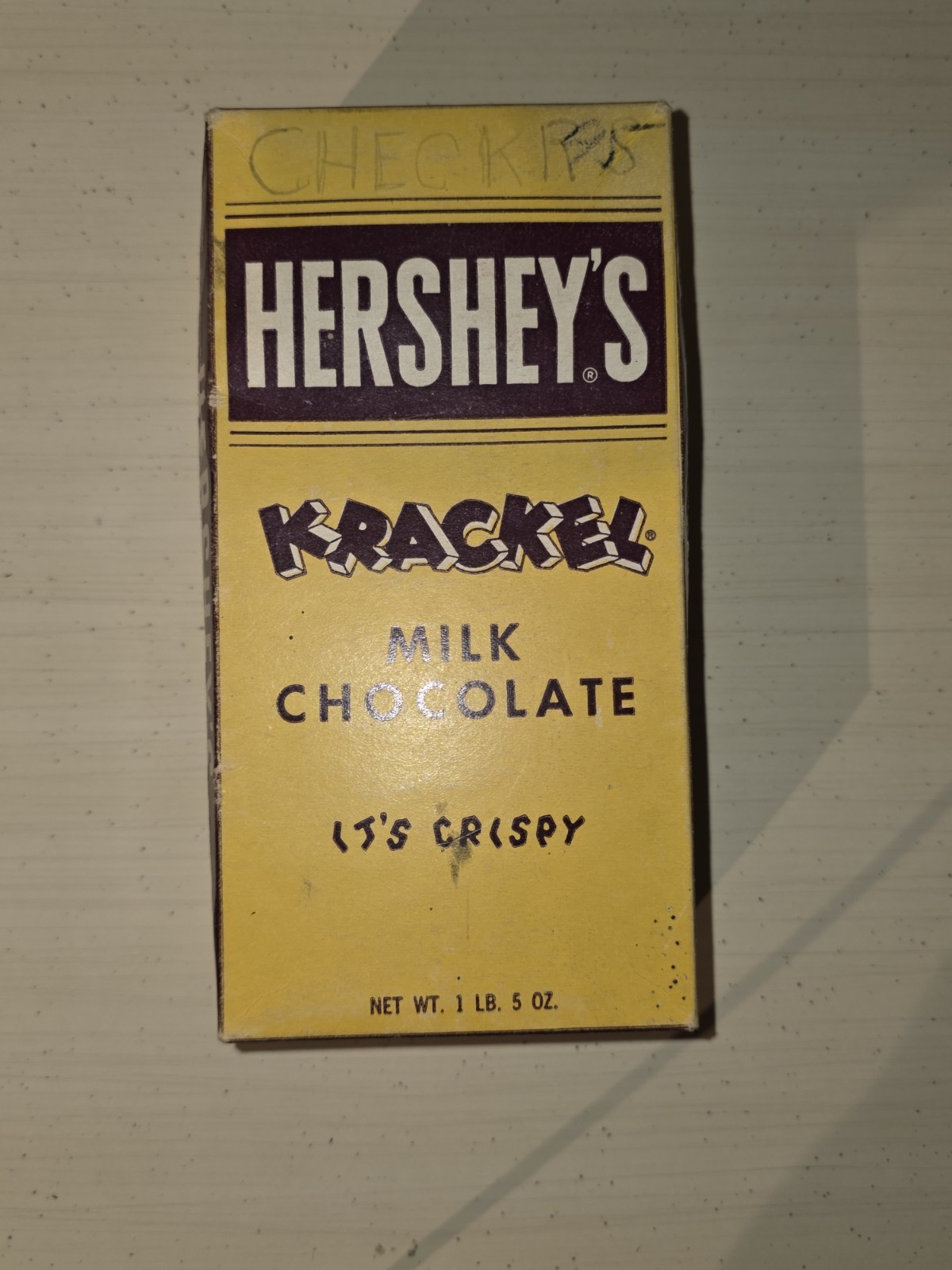 Vintage Hershey’s Krackel Milk Chocolate 1 Lb 5 Oz Empty Candy Box Advertising