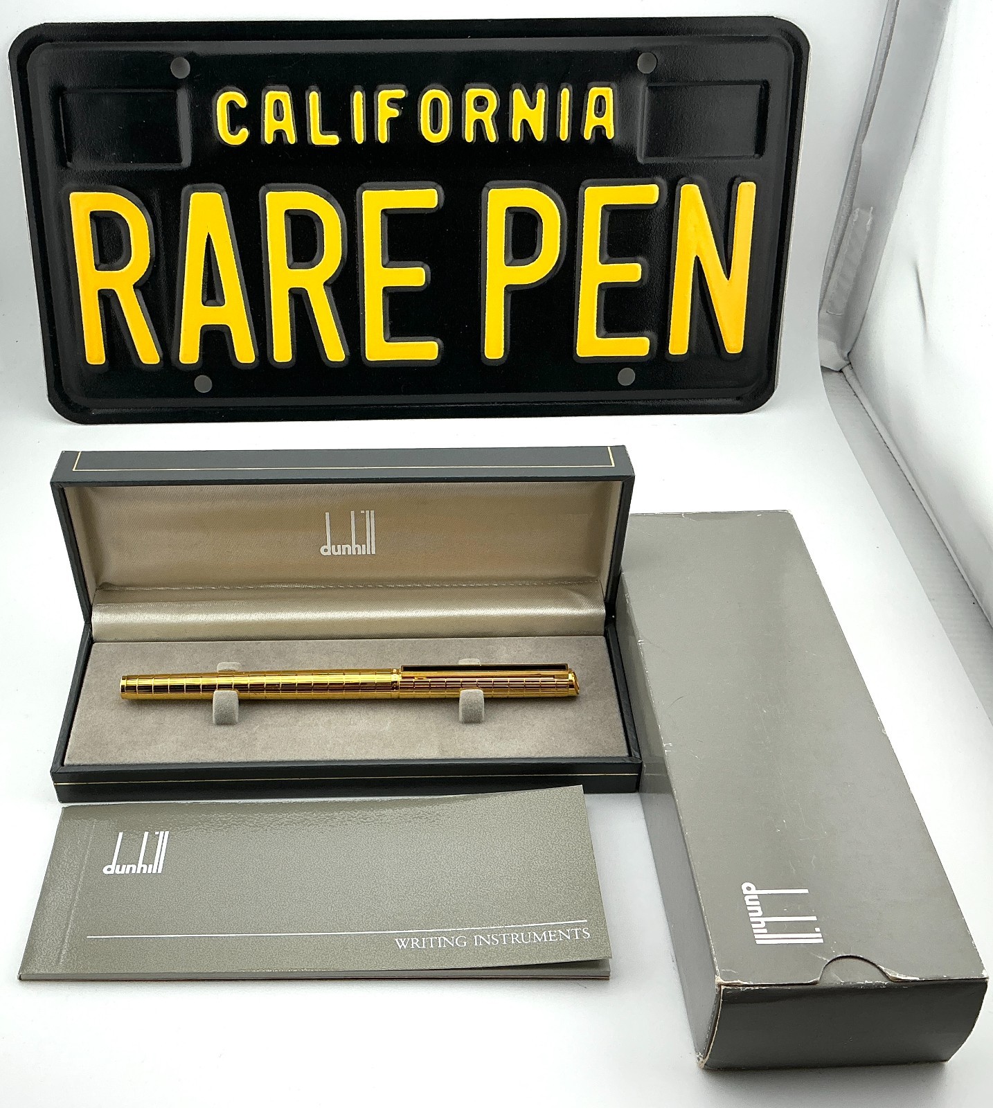 Vintage 1980s DUNHILL GEMLINE Gold Plated FOUNTAIN PEN 14K Med nib NEW OLD STOCK