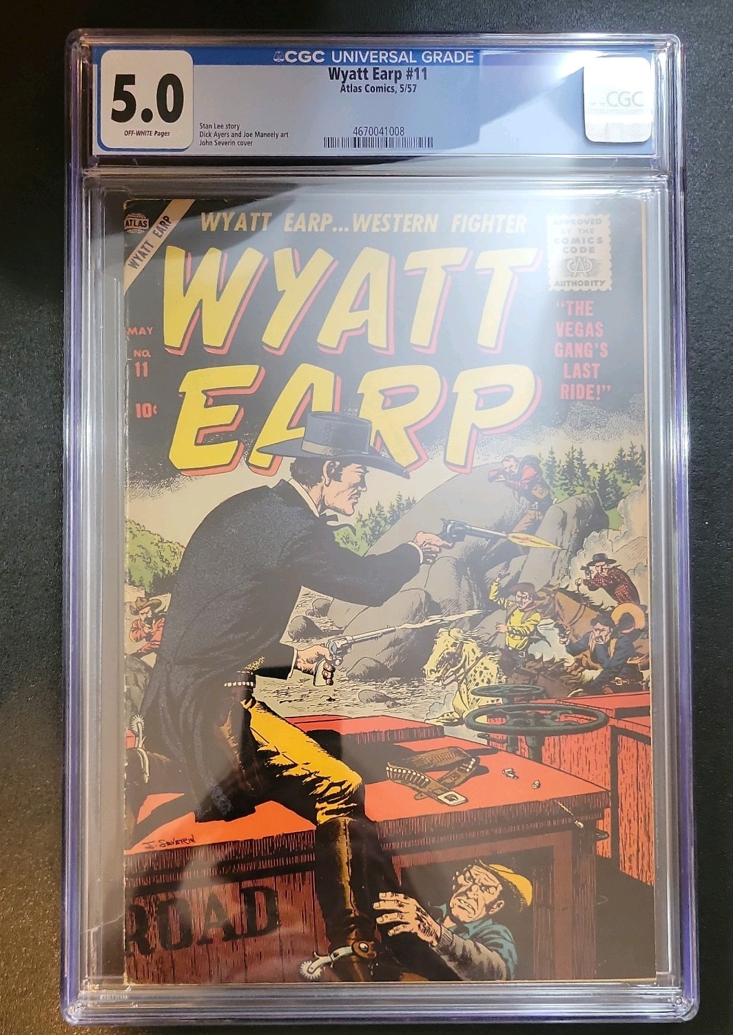 1957 Wyatt Earp # 11 CGC 5.0 Stan Lee Story Atlas Silver Age Comic Western 