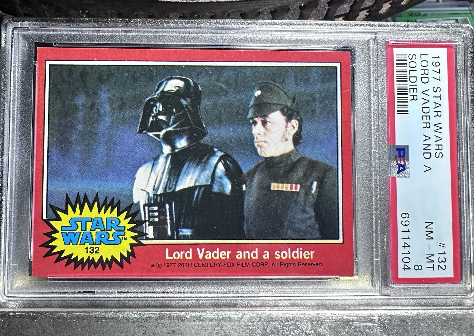 Topps 1977 Star Wars #132 Lord Vader and a Soldier PSA 8 TOUGH Topps 1977 Star Wars #132 Lord Vader and a Soldier PSA 8 TOUGH