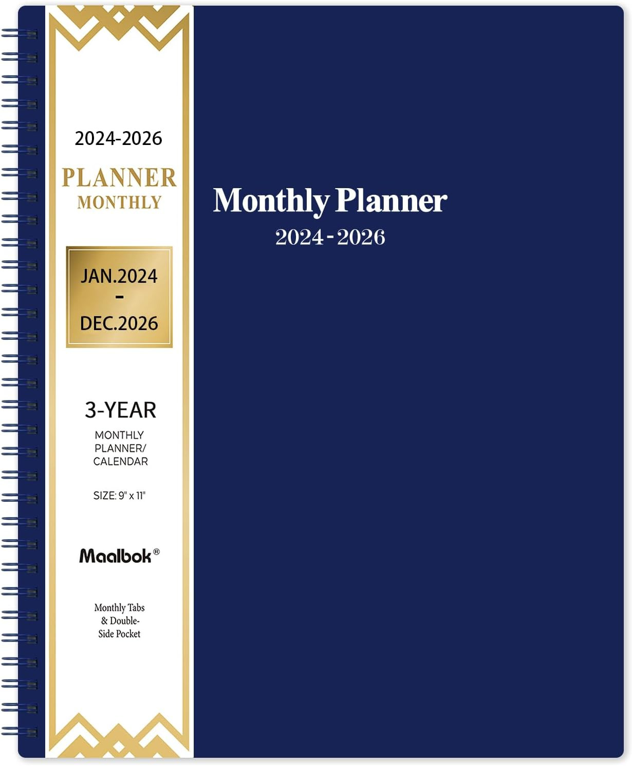2024-2026 Monthly Planner/Calendar 3 Year Jan 2024 - Dec 2026 9'' X 11''