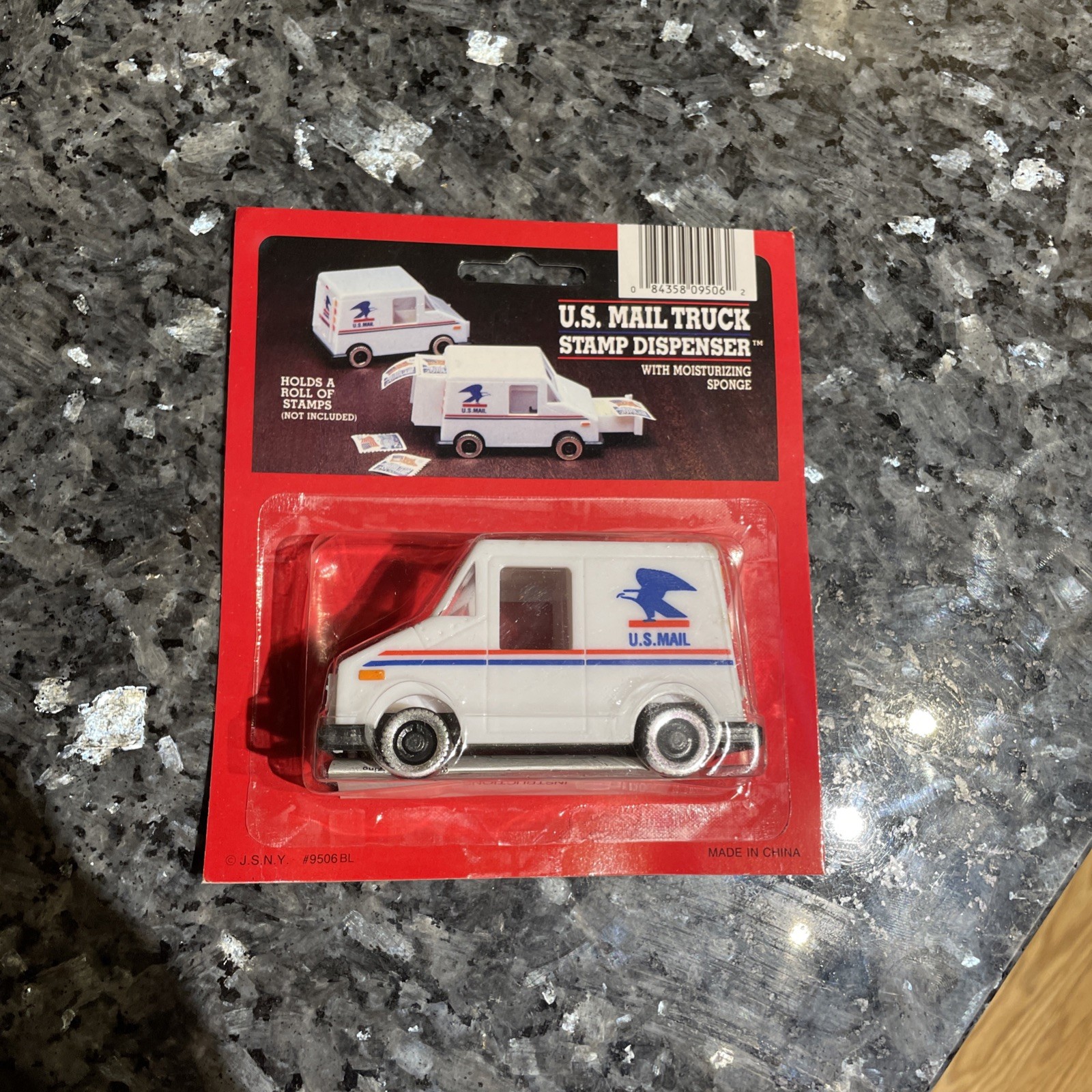J.S.N.Y. U.S. Mail Truck Stamp Dispenser With Moisturizing Sponge New USPS Post