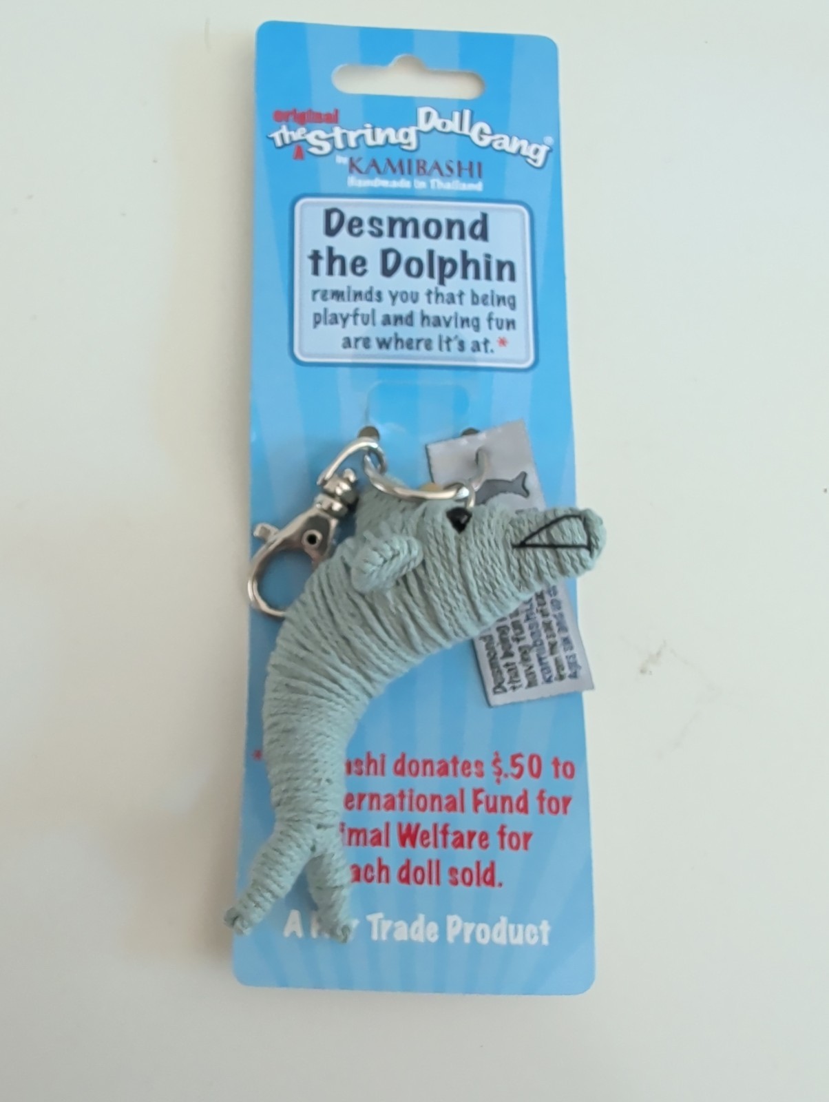 Kamibashi Desmond the Dolphin The Original String Doll Gang Clip Keychain