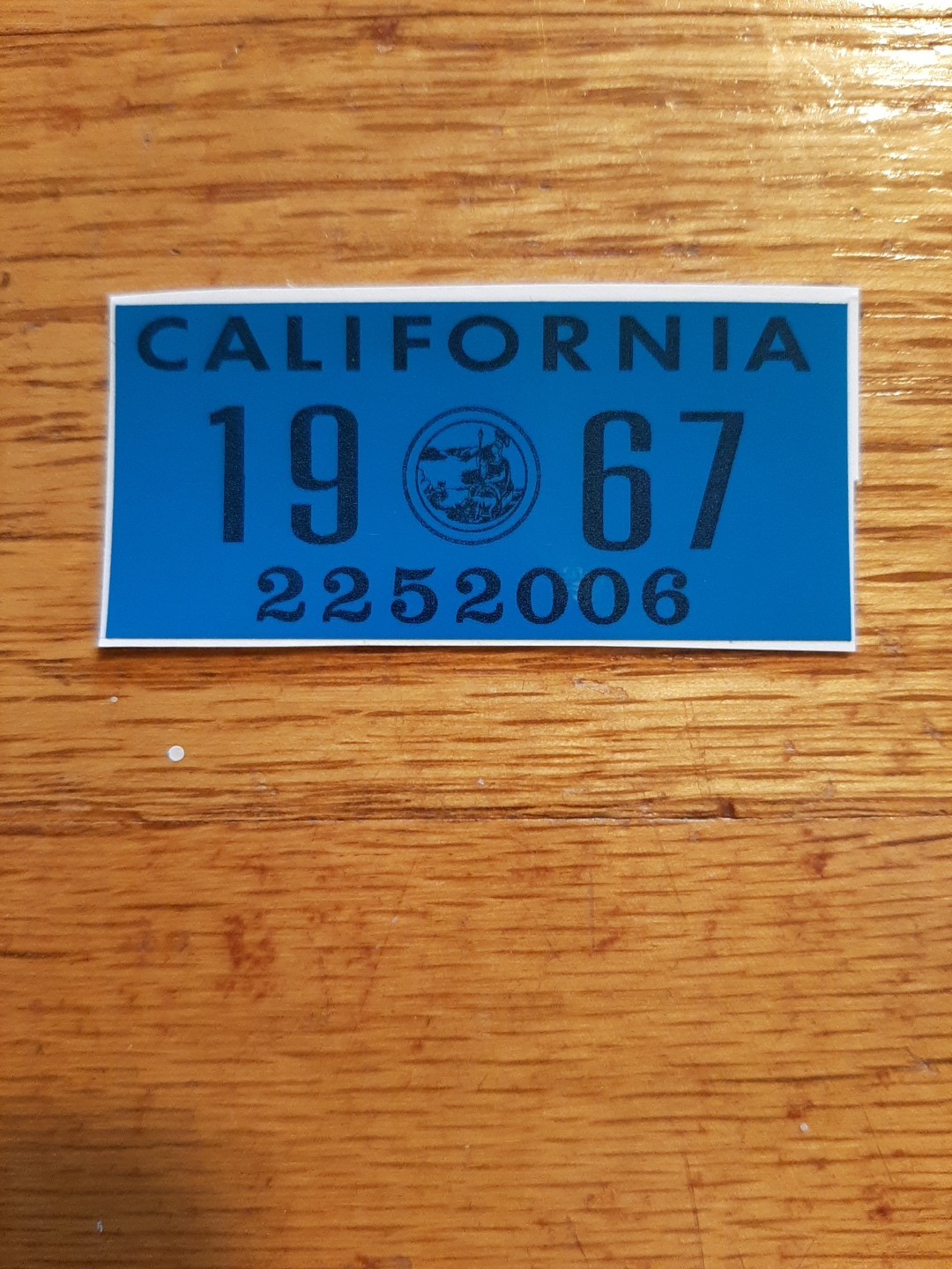1967 California license plates registration YOM DMV stickers 1967 California license plates registration YOM DMV stickers