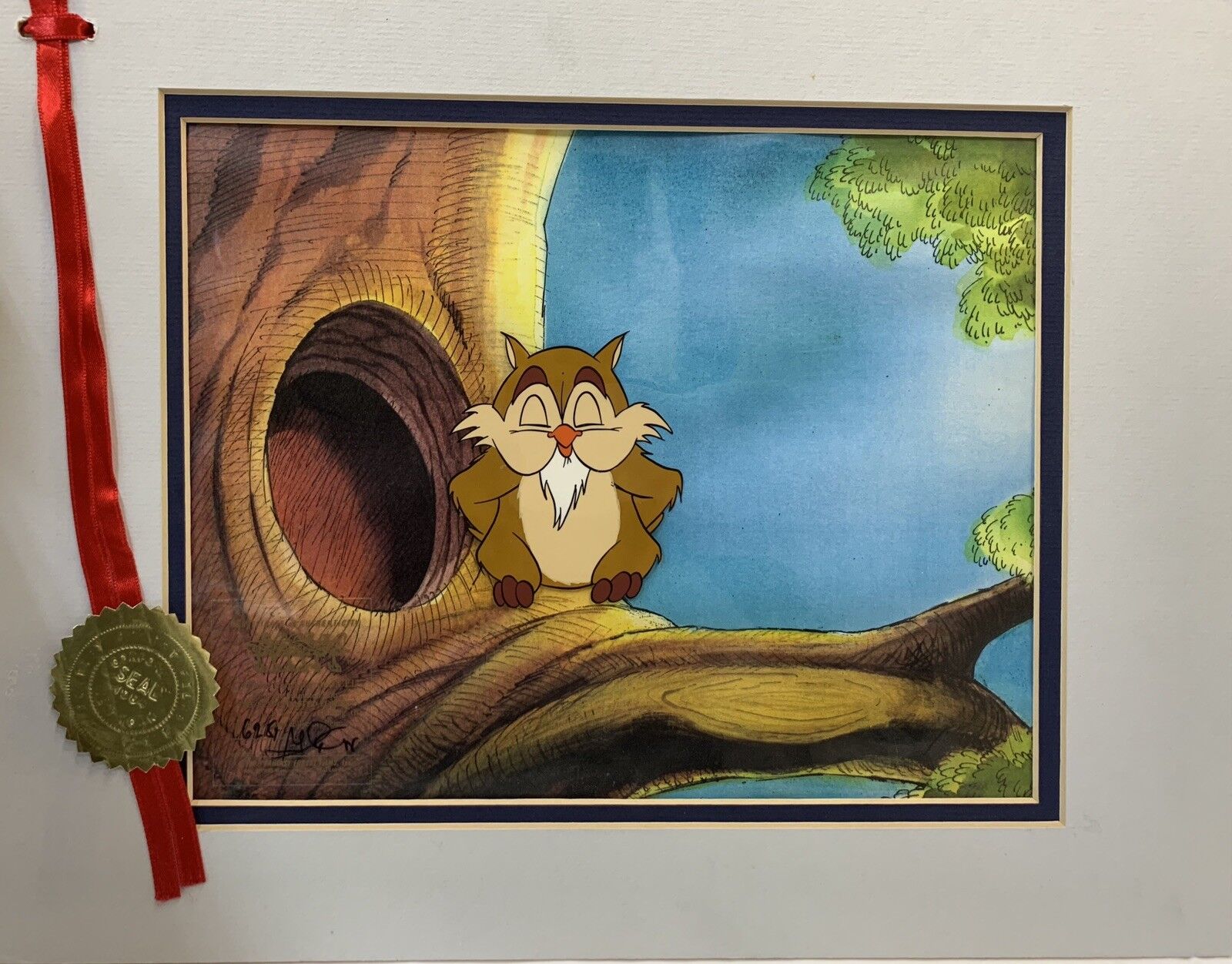 The Elm-Chanted Forest 1986 Celluloid Production Cel Owl Forest Character