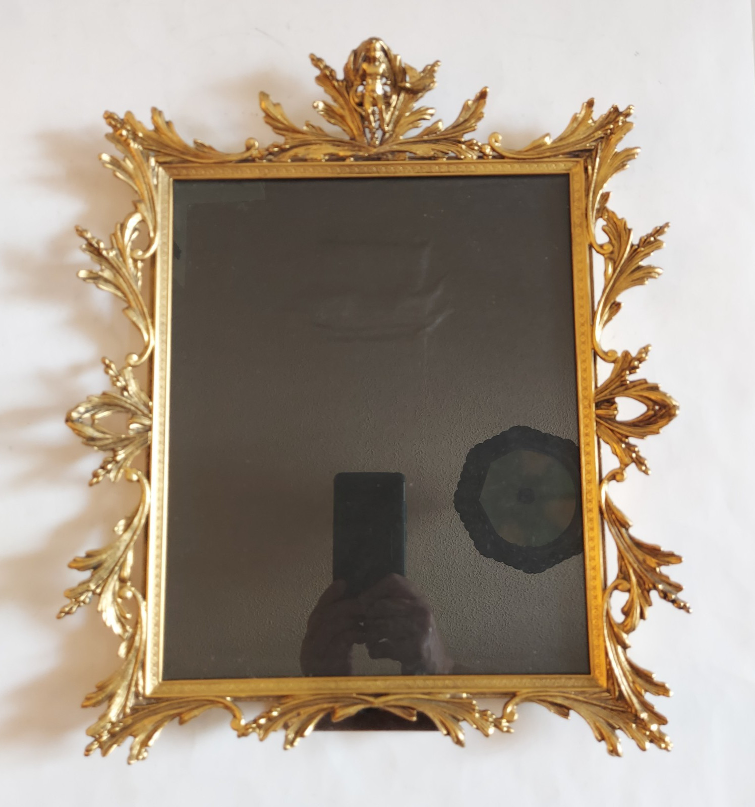 Vintage Ornate Cherub Bird Gold Ormolu Large Picture Frame Vintage Ornate Cherub Bird Gold Ormolu Large Picture Frame