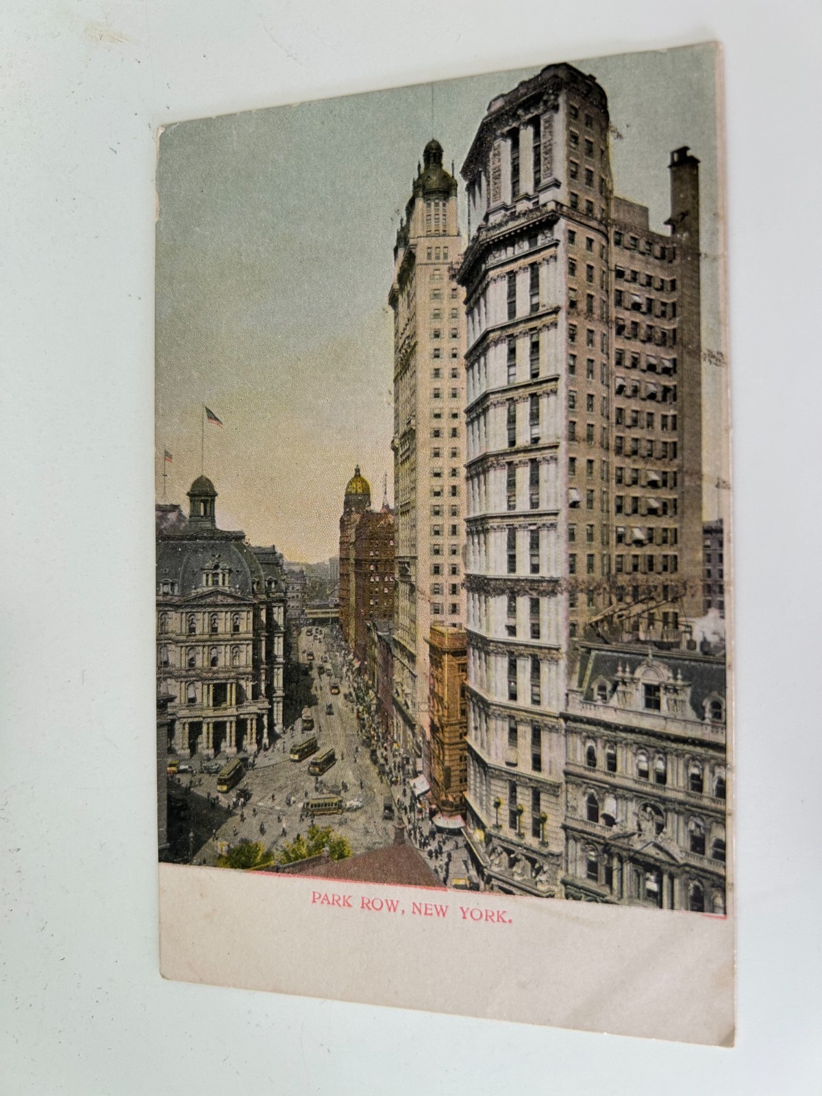 Park Row Street Scene Buildings New York City New York Postcard Park Row Street Scene Buildings New York City New York Postcard
