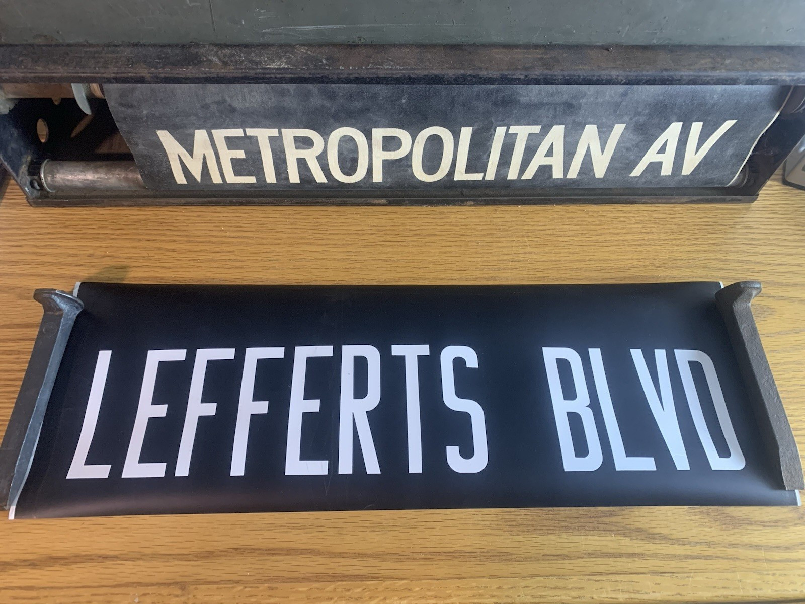 NY NYC SUBWAY ROLL SIGN 1964 LEFFERTS BOULEVARD QUEENS KEW GARDENS OZONE PARK