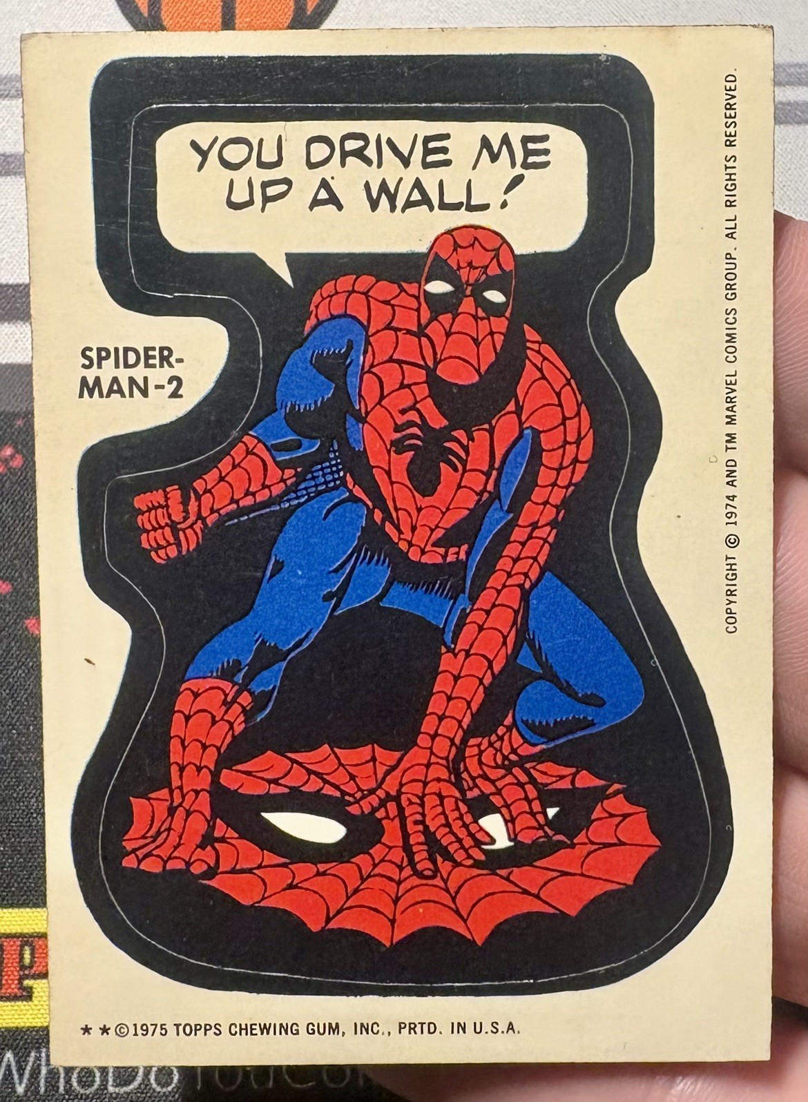 1975 Topps Spider-Man 2 Stickers first topps card Marvel comic book heroes 1975 Topps Spider-Man 2 Stickers first topps card Marvel comic book heroes