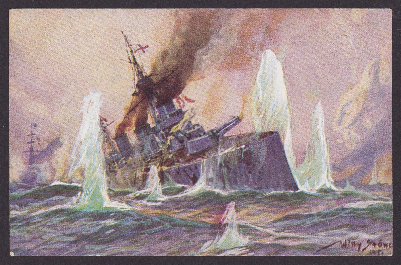 GERMANY, Vintage postcard, The naval battle in the North Sea, WWI