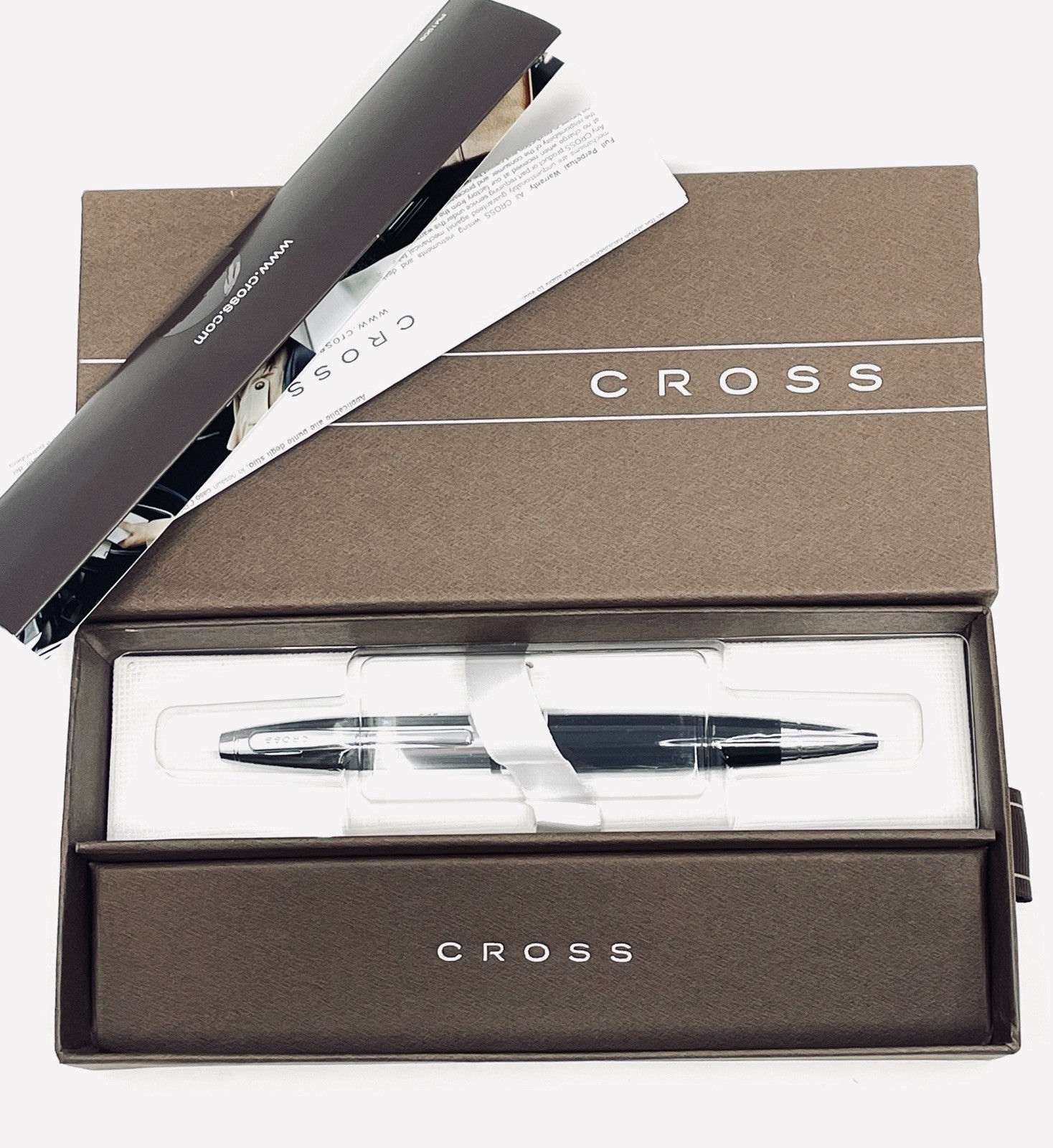 Cross Calais Chrome & Black Lacquer Ballpoint Pen ***ETCHED LOGO*** Cross Calais Chrome & Black Lacquer Ballpoint Pen ***ETCHED LOGO***