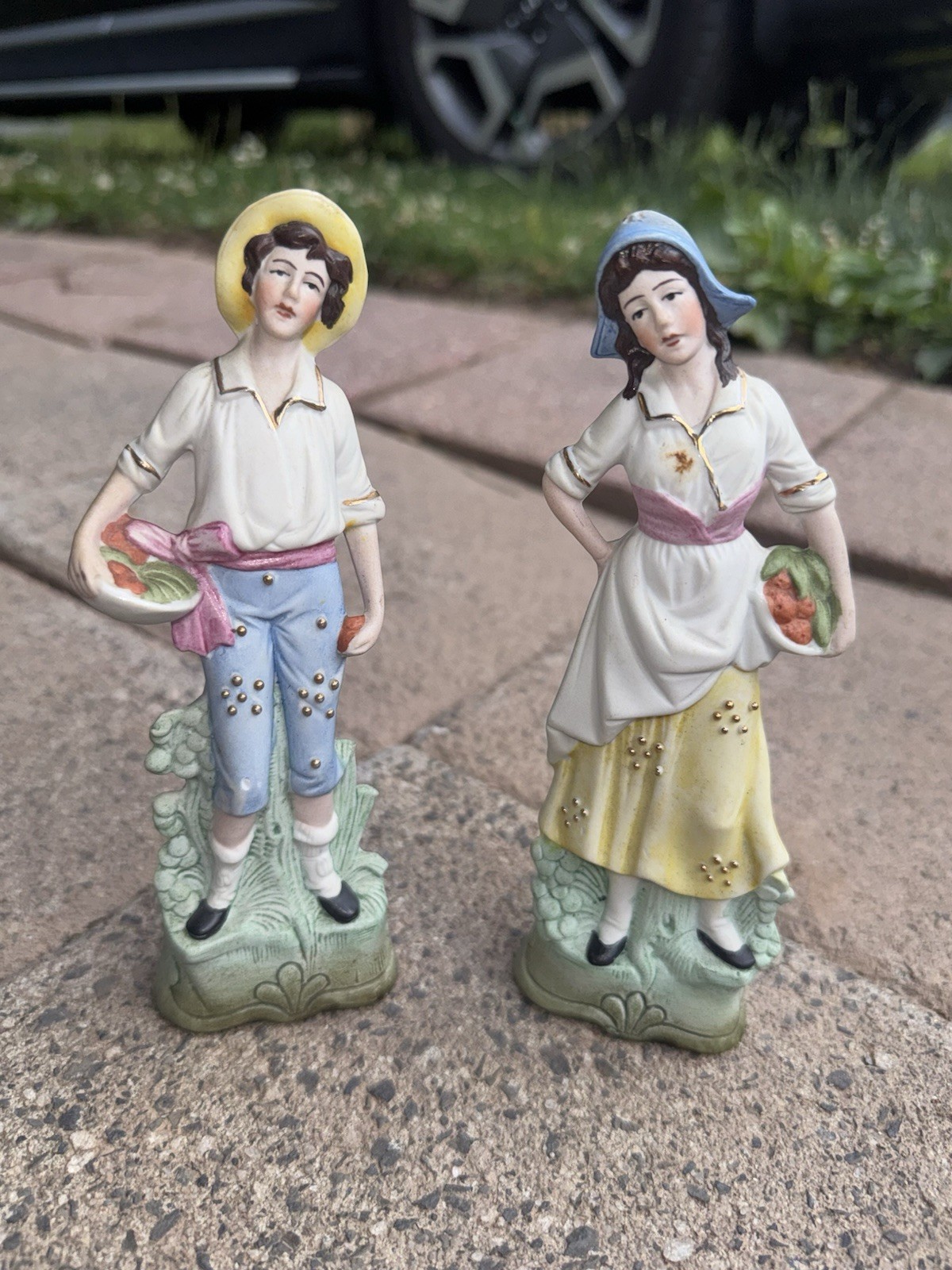 2 Vintage Bisque Porcelain Figures W.K.C. Germany | Refurbished 2 Vintage Bisque Porcelain Figures W.K.C. Germany | Refurbished