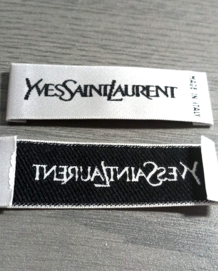 ONE YSL Yves Saint Laurent clothes Label tag replacement label 2 1/4 ONE YSL Yves Saint Laurent clothes Label tag replacement label 2 1/4