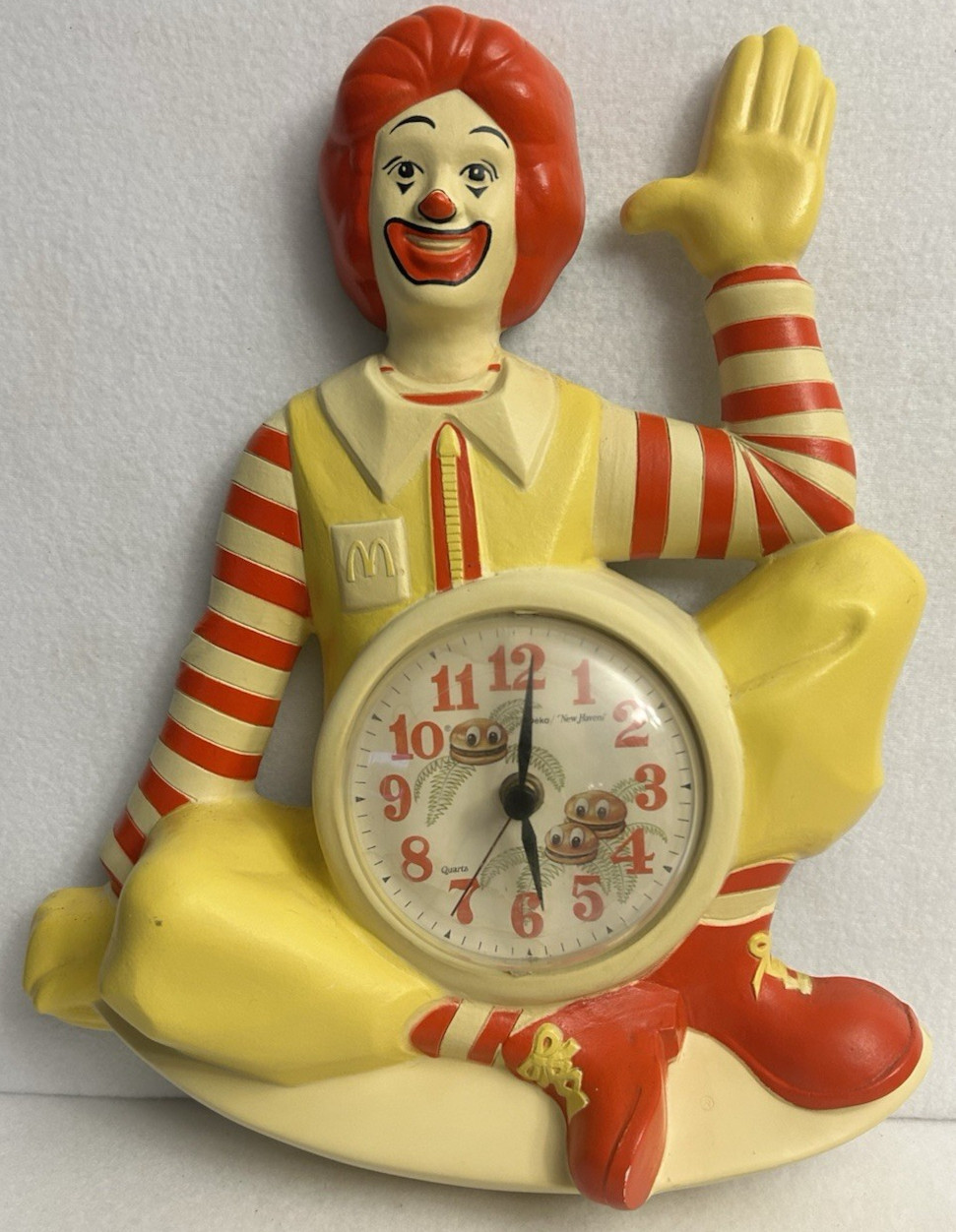 Vintage 1981 Ronald McDonald 3D Wall Clock. USA by Burwood Production Co WORKS