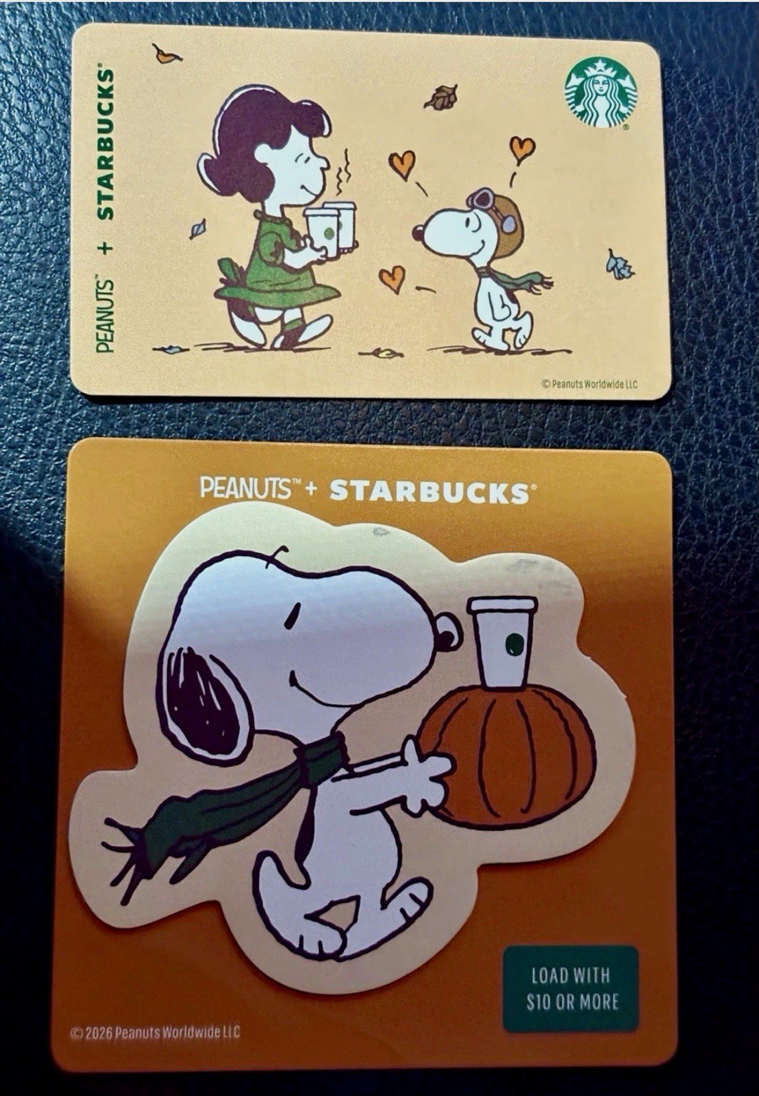 Starbucks USA NEW Snoopy Peanuts Card set of 2 2026 Gift Card Starbucks USA NEW Snoopy Peanuts Card set of 2 2026 Gift Card