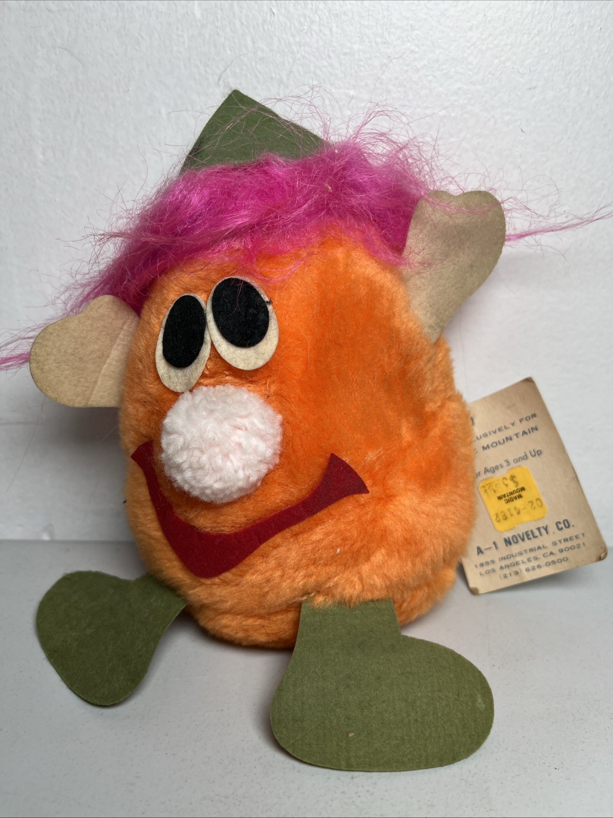 Vintage 1970s Six Flags Magic Mountain Bloop Troll Mascot WITH TAG Vintage 1970s Six Flags Magic Mountain Bloop Troll Mascot WITH TAG