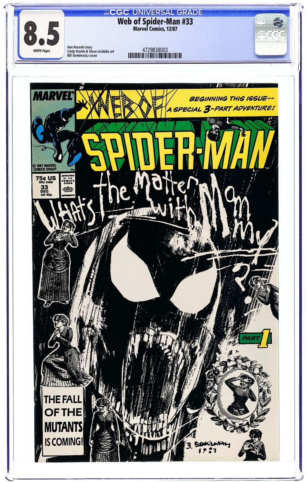 Web of Spider-Man #33 - 1987 - CGC 8.5 - Bill Sienkiewicz Web of Spider-Man #33 - 1987 - CGC 8.5 - Bill Sienkiewicz