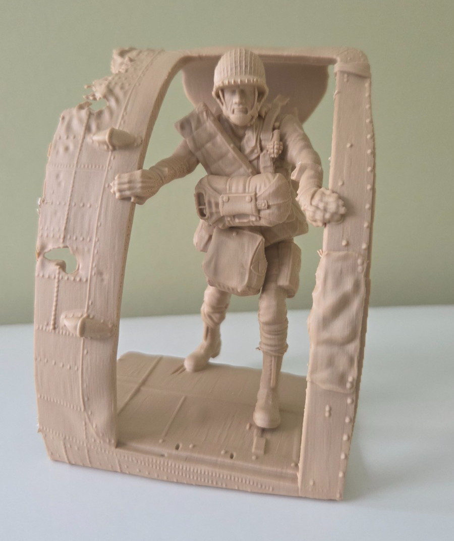 3D Printed US PARATROOPER Statue Exiting An Aircraft Door Airborne 3D Printed US PARATROOPER Statue Exiting An Aircraft Door Airborne