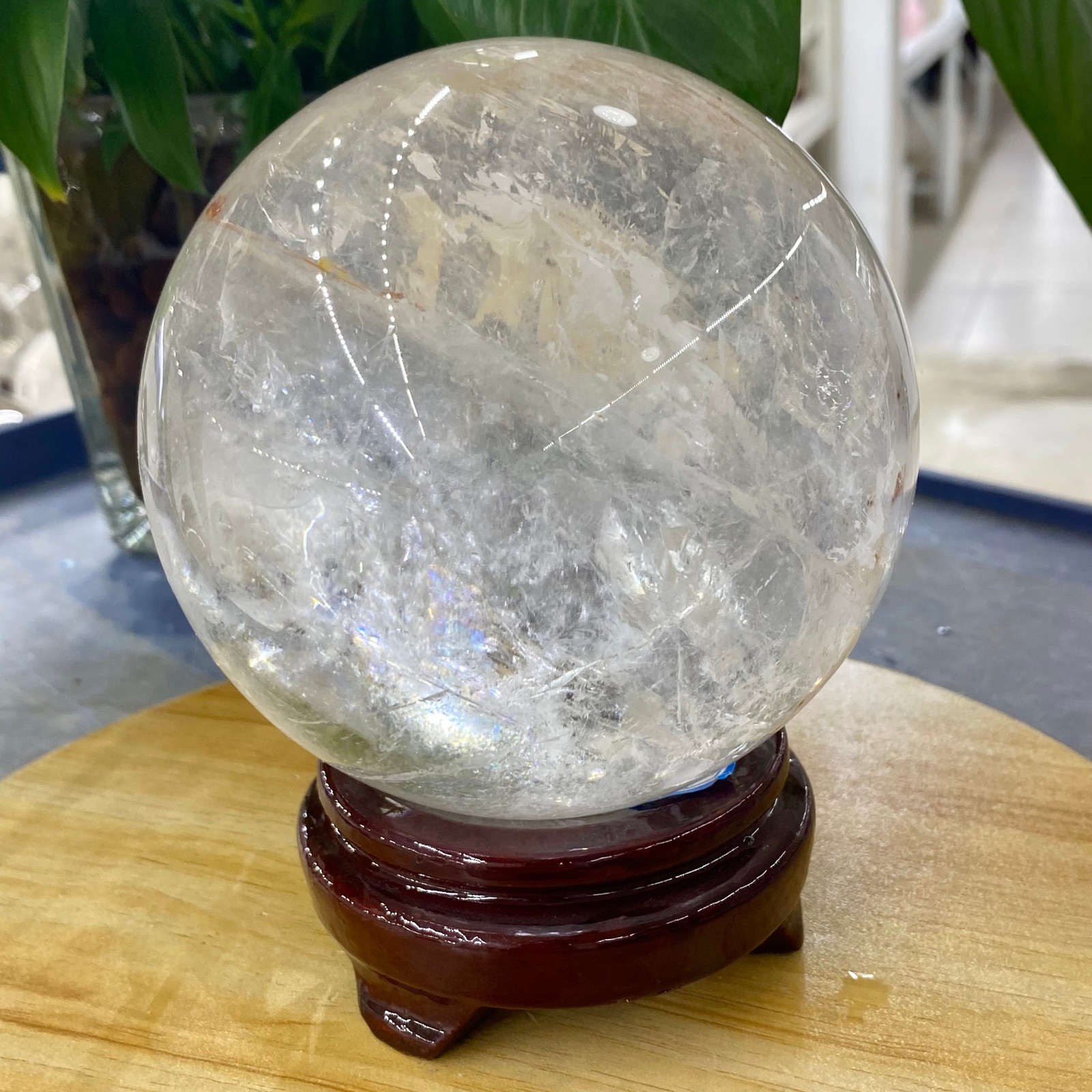 5.18LB  Natural white crystal transparent quartz crystal ball Reiki repair
