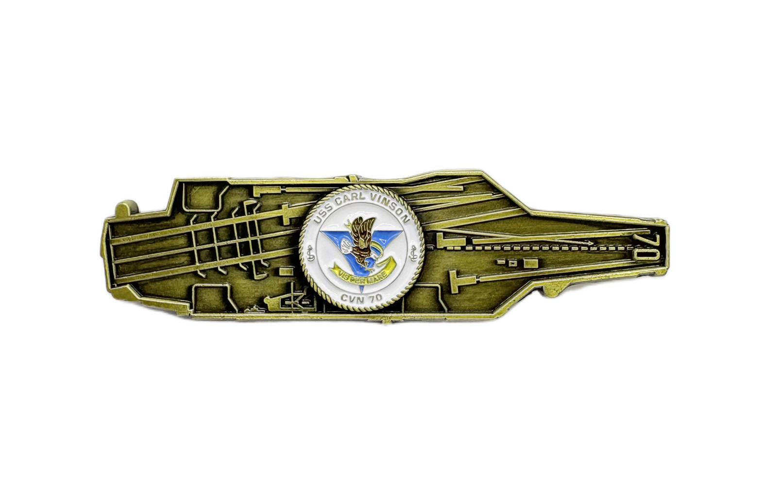 USS Carl Vinson (CVN-70) Challenge Coin - US Navy Carrier Shape