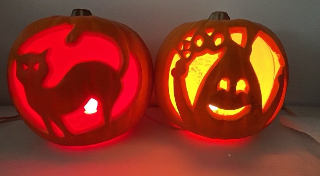 Lot Of 2 VTG PLASTIC FOAM BLOW MOLD HALLOWEEN CUTOUT PUMPKIN LIGHT DECOR Lot Of 2 VTG PLASTIC FOAM BLOW MOLD HALLOWEEN CUTOUT PUMPKIN LIGHT DECOR