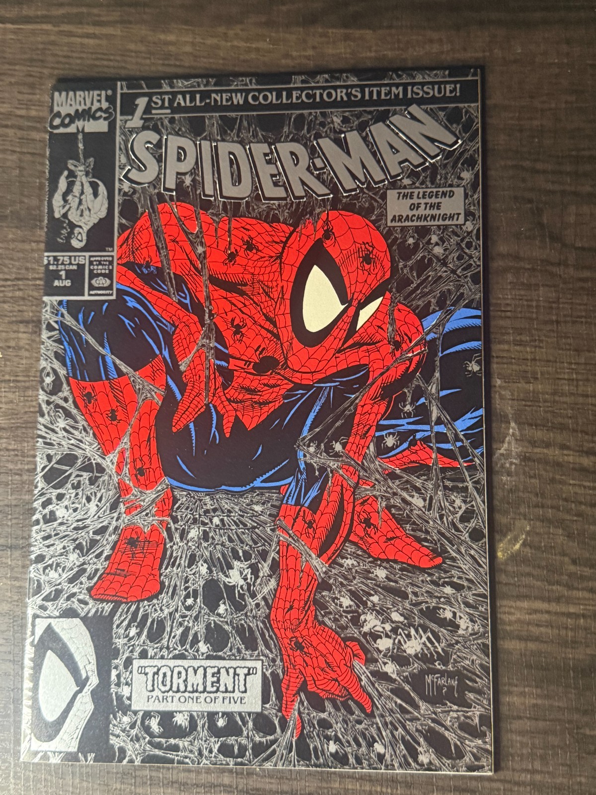 Spider-Man #1 1990 McFarlane The Legend of The Arachknight SILVER EDITION VF/NM Spider-Man #1 1990 McFarlane The Legend of The Arachknight SILVER EDITION VF/NM