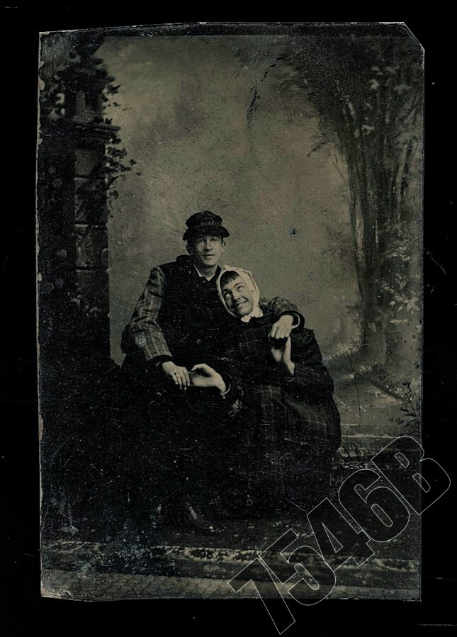 Tintype Photo Two Men Holding Hands & Dressed As Women Dated August 1883 Gay Int Tintype Photo Two Men Holding Hands & Dressed As Women Dated August 1883 Gay Int