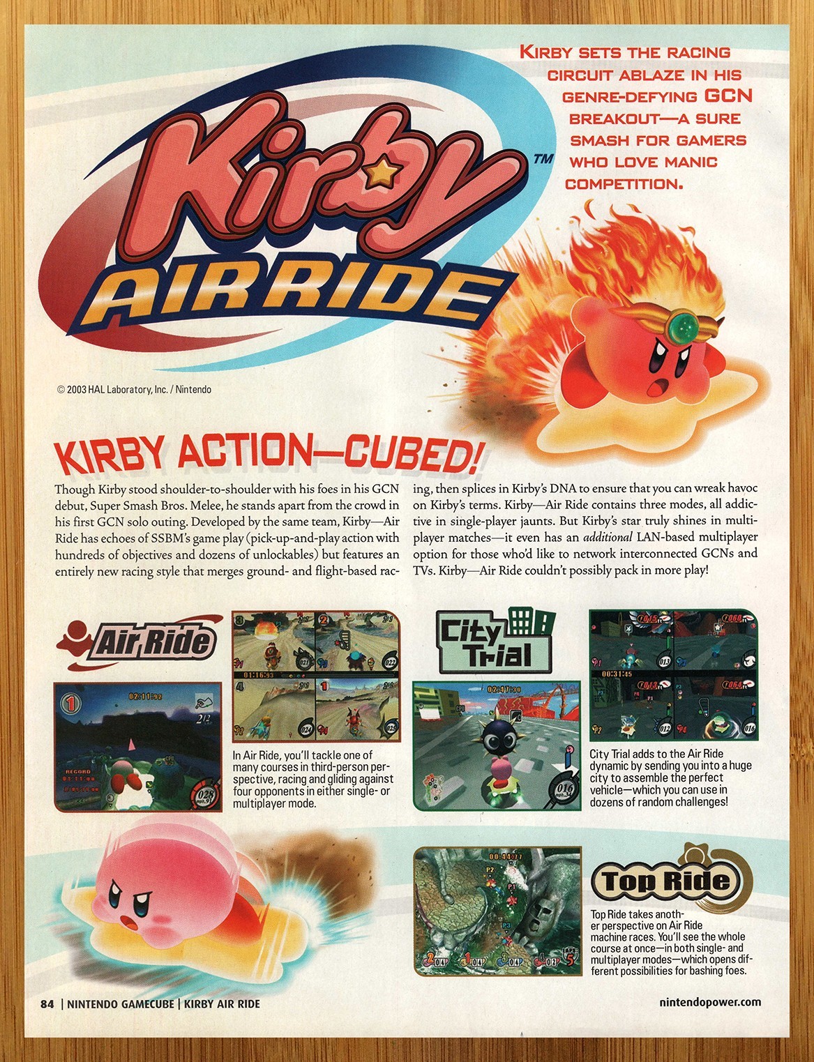 2003 Kirby Air Ride Nintendo Gamecube GCN Print Ad/Poster Official Promo Art