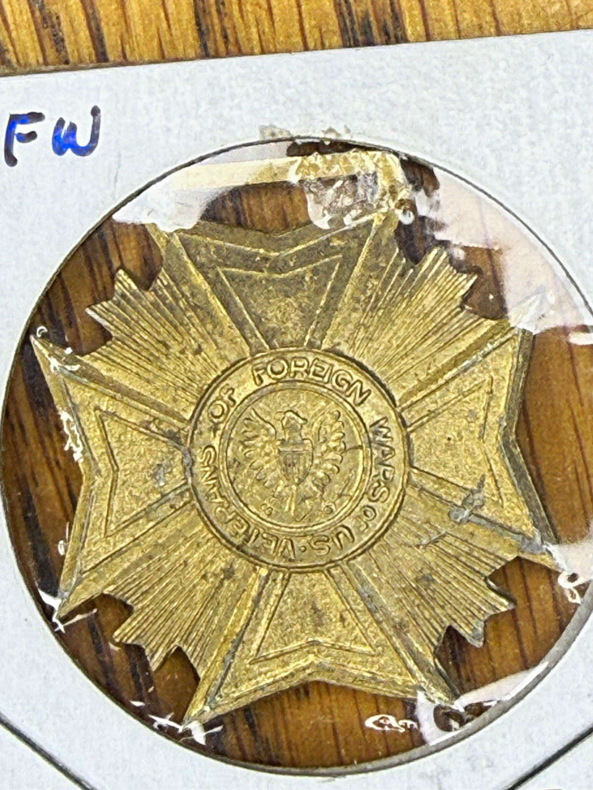 Vintage VFW Veterans of Foreign Wars Brass Cross Pocket Watch Fob Medal Emblem Vintage VFW Veterans of Foreign Wars Brass Cross Pocket Watch Fob Medal Emblem