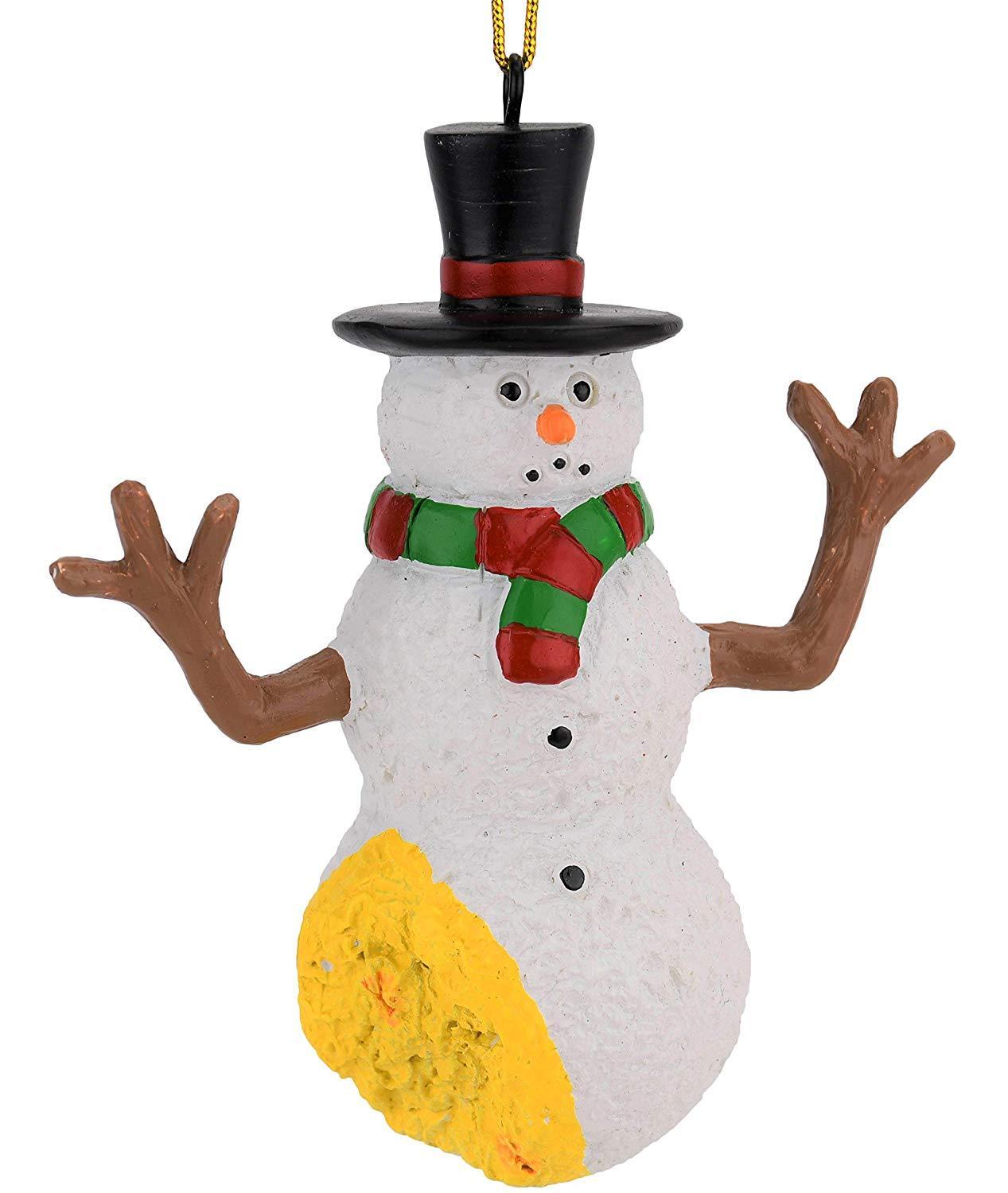 Tree Buddees Funny Pee on Snowman Christmas Ornament Xmas Santa Claus Holiday