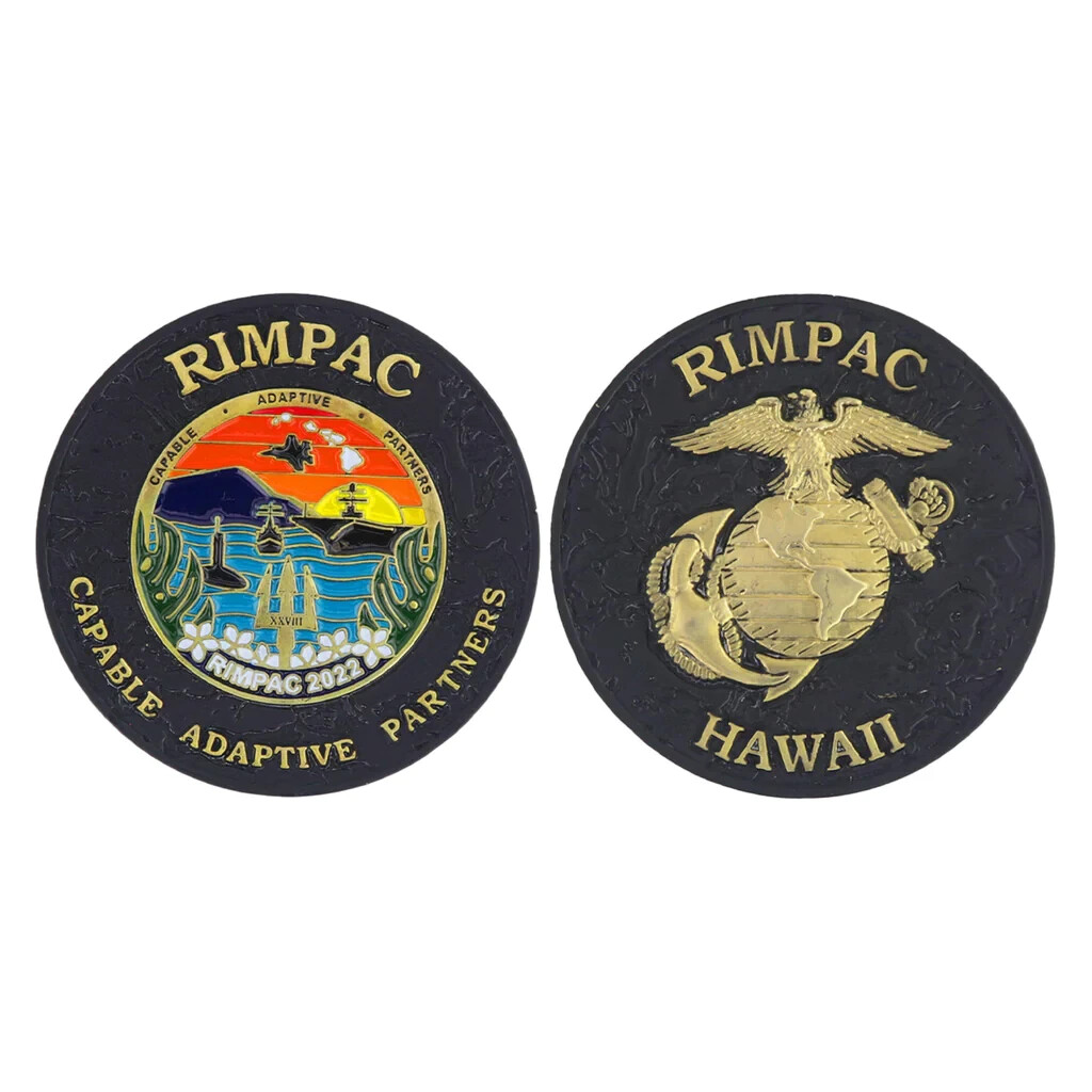 NAVY MARINE CORPS RIMPAC HAWAII PEARL HARBOR BLACK LAVA EGA 2\ NAVY MARINE CORPS RIMPAC HAWAII PEARL HARBOR BLACK LAVA EGA 2\