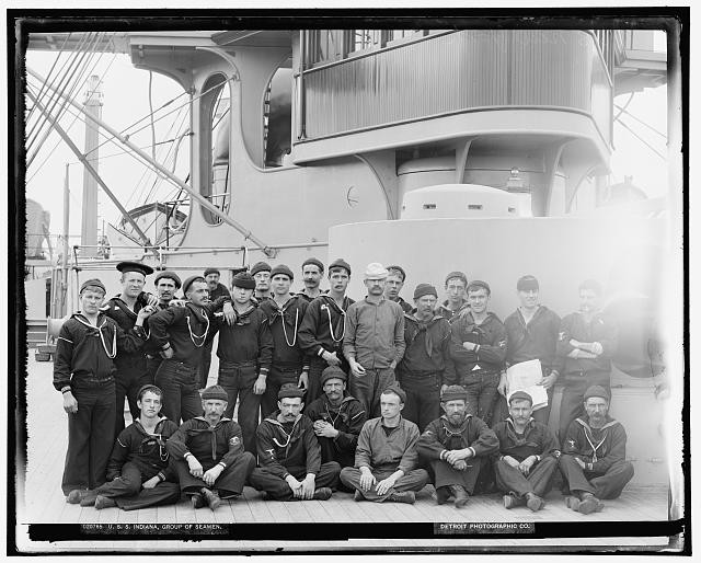 Photo:USS Indiana Battleship Seamen Group Portrait 1895-1901 Navy