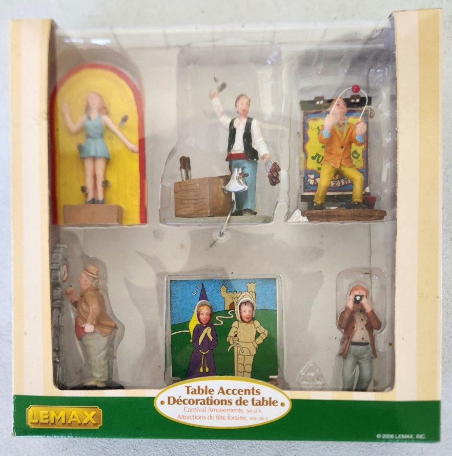 Lemax 2006 VILLAGE COLLECTION #63583 CARNIVAL AMUSEMENTS SET OF 6 In Box Lemax 2006 VILLAGE COLLECTION #63583 CARNIVAL AMUSEMENTS SET OF 6 In Box