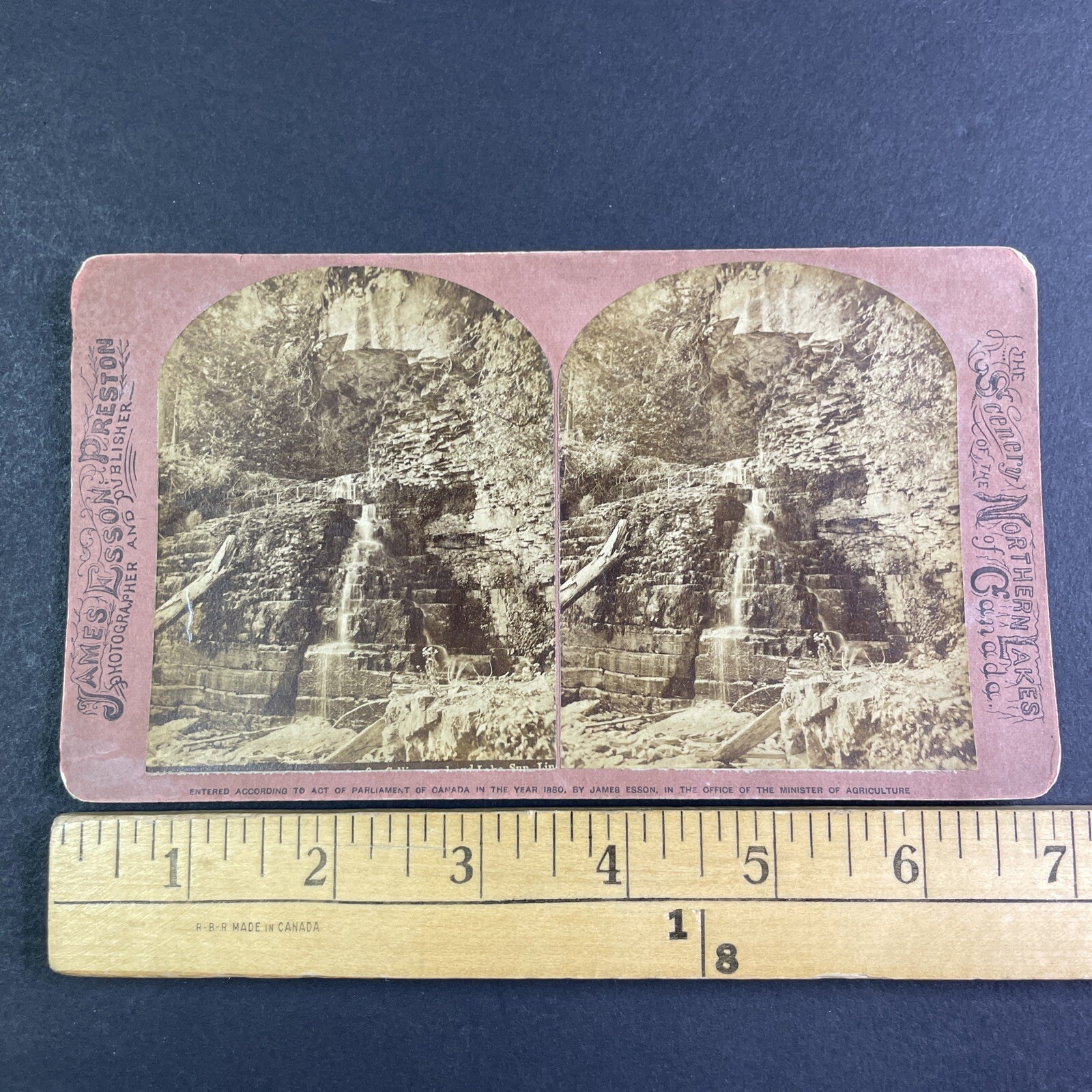 Pottawatama Falls Stereoview James Esson Preston 1880 Owen Sound Canada