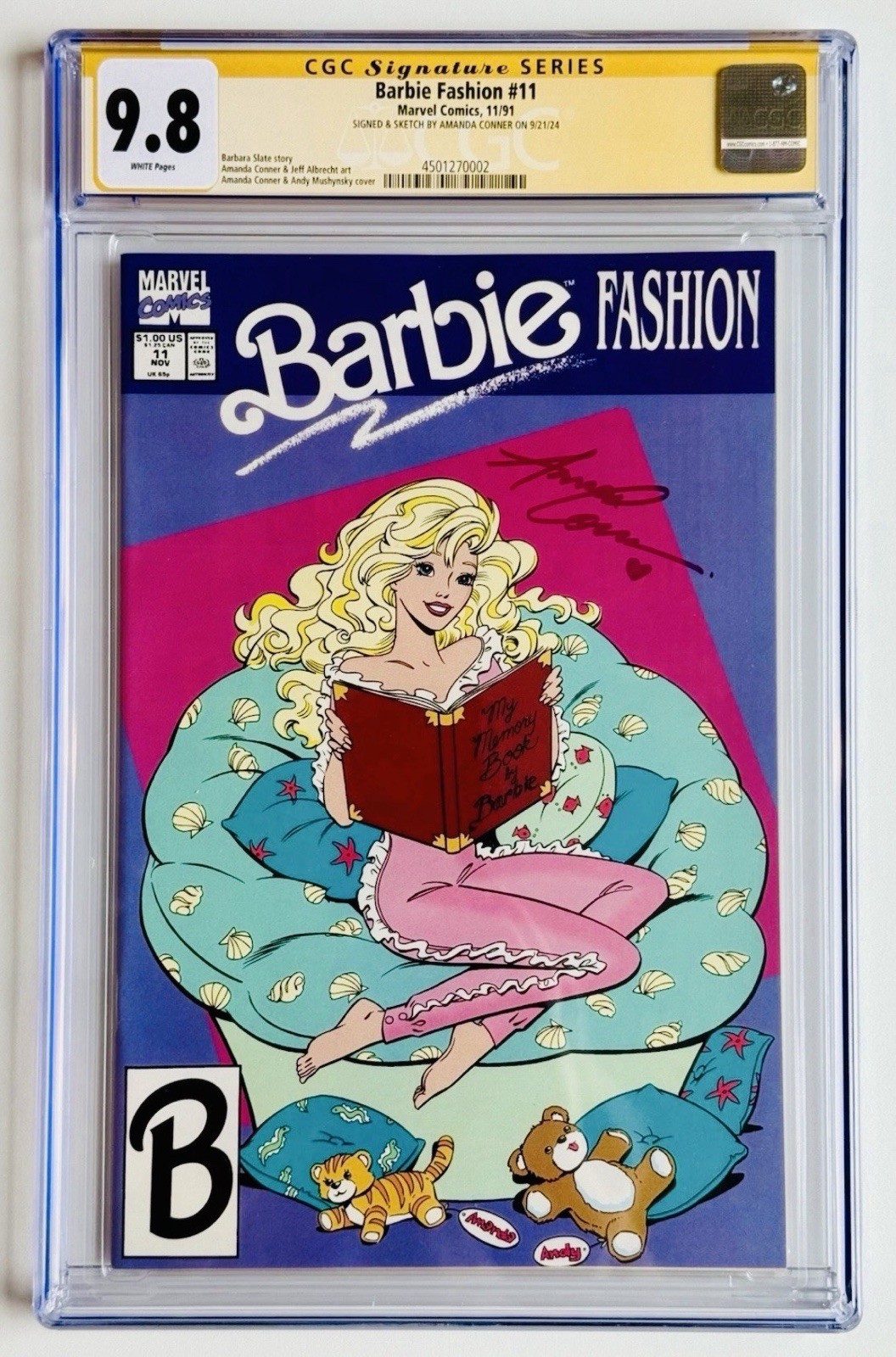BARBIE FASHION #11 ◉ BARBIE MOVIE 1994 * AMANDA CONNER SS SIGNED * CGC 9.8 👀 BARBIE FASHION #11 ◉ BARBIE MOVIE 1994 * AMANDA CONNER SS SIGNED * CGC 9.8 👀