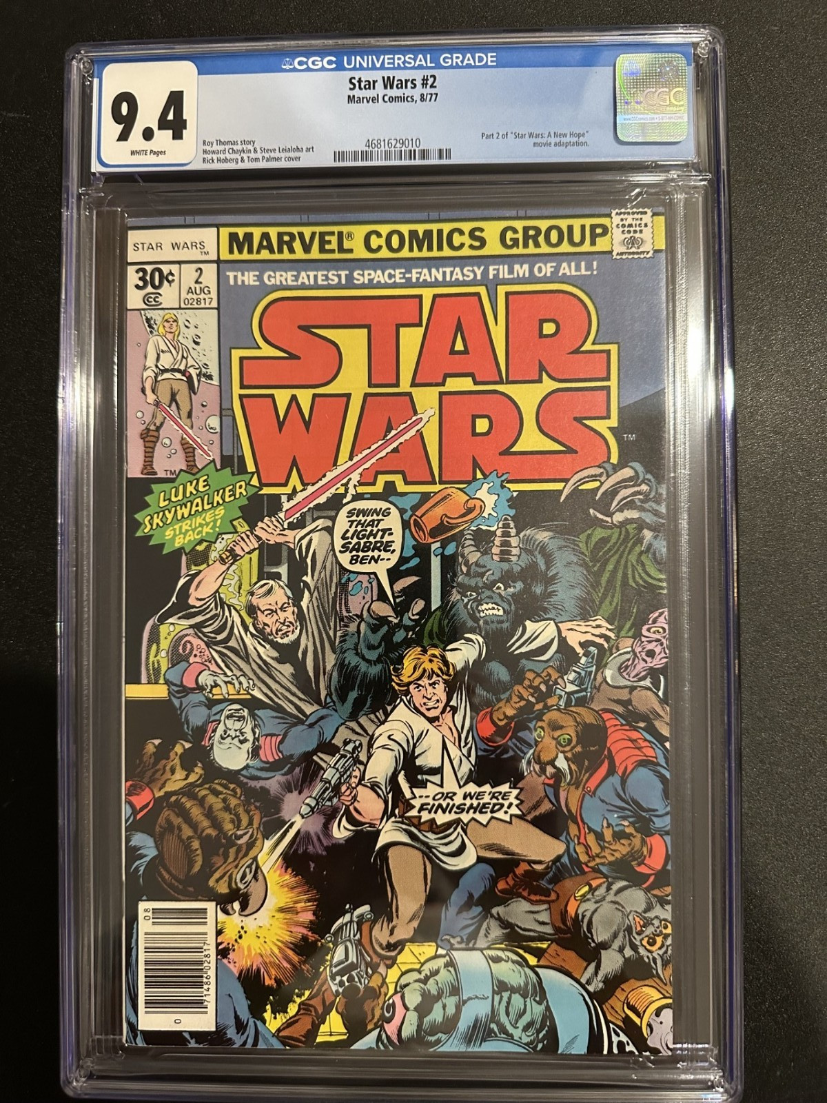 STAR WARS #2 CGC 9.4 WHITE PAGES 1977 MARVEL COMICS JUST GRADED STAR WARS #2 CGC 9.4 WHITE PAGES 1977 MARVEL COMICS JUST GRADED