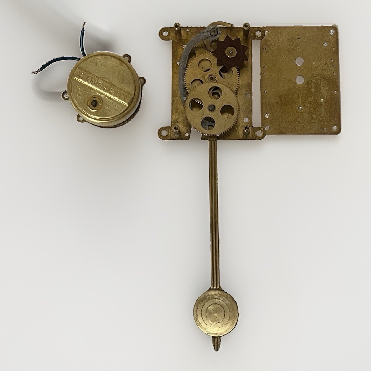Vintage Synchron 1 RPM Clock Motor & Brass Movement Assembly - Barwick