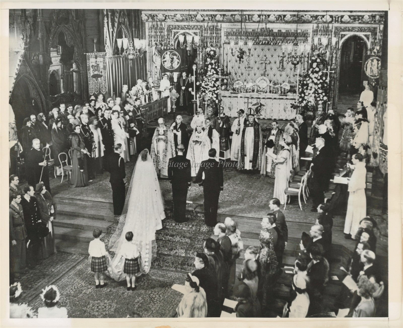 1947 Archbishop Canterbury Weds Princess Elizabeth And Philip Photo 8X10