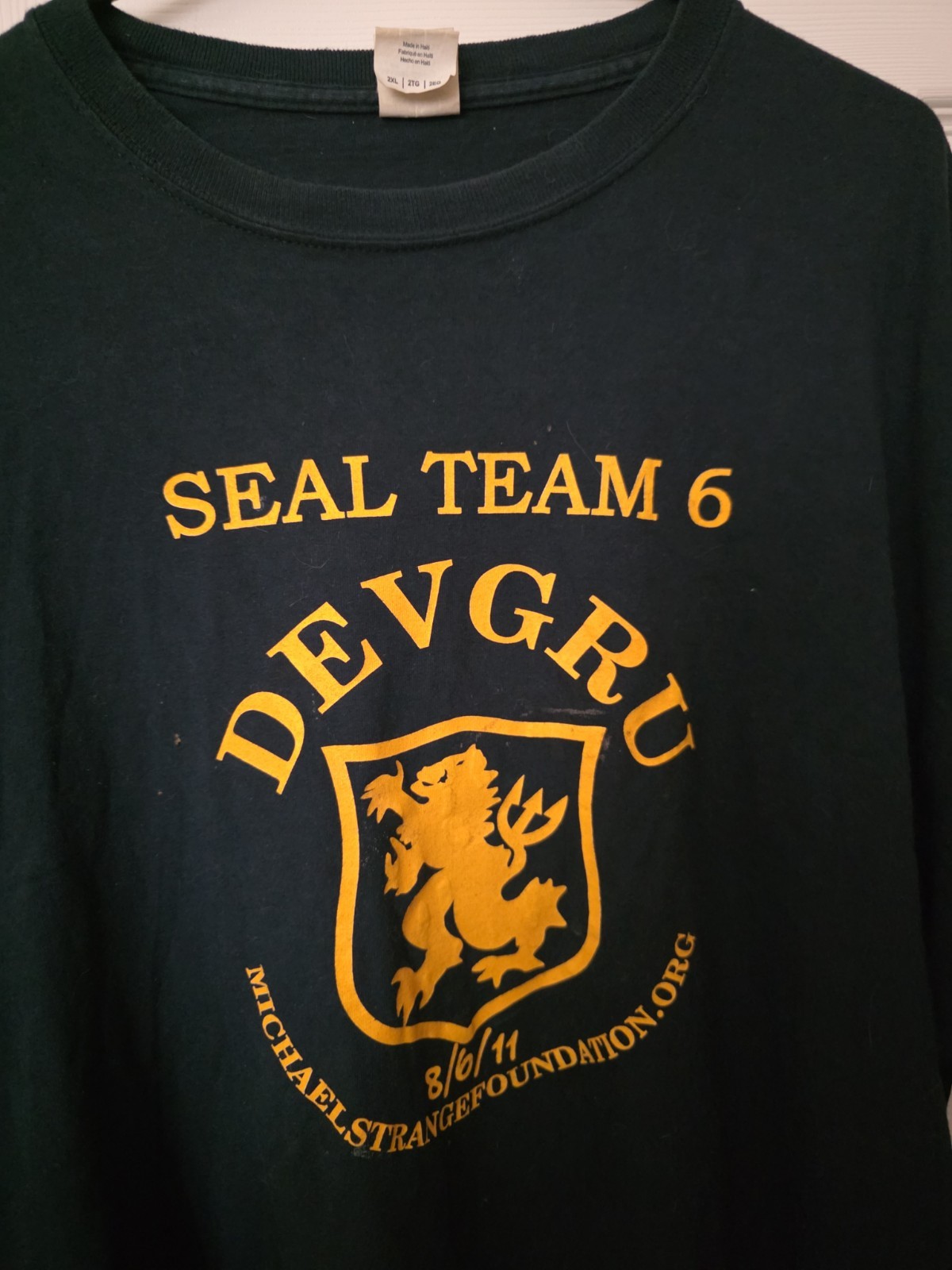 2XL DEVGRU SEAL TEAM Extortion 17 Aug 8 2011 Michael Strange Foundation Shirt 2XL DEVGRU SEAL TEAM Extortion 17 Aug 8 2011 Michael Strange Foundation Shirt