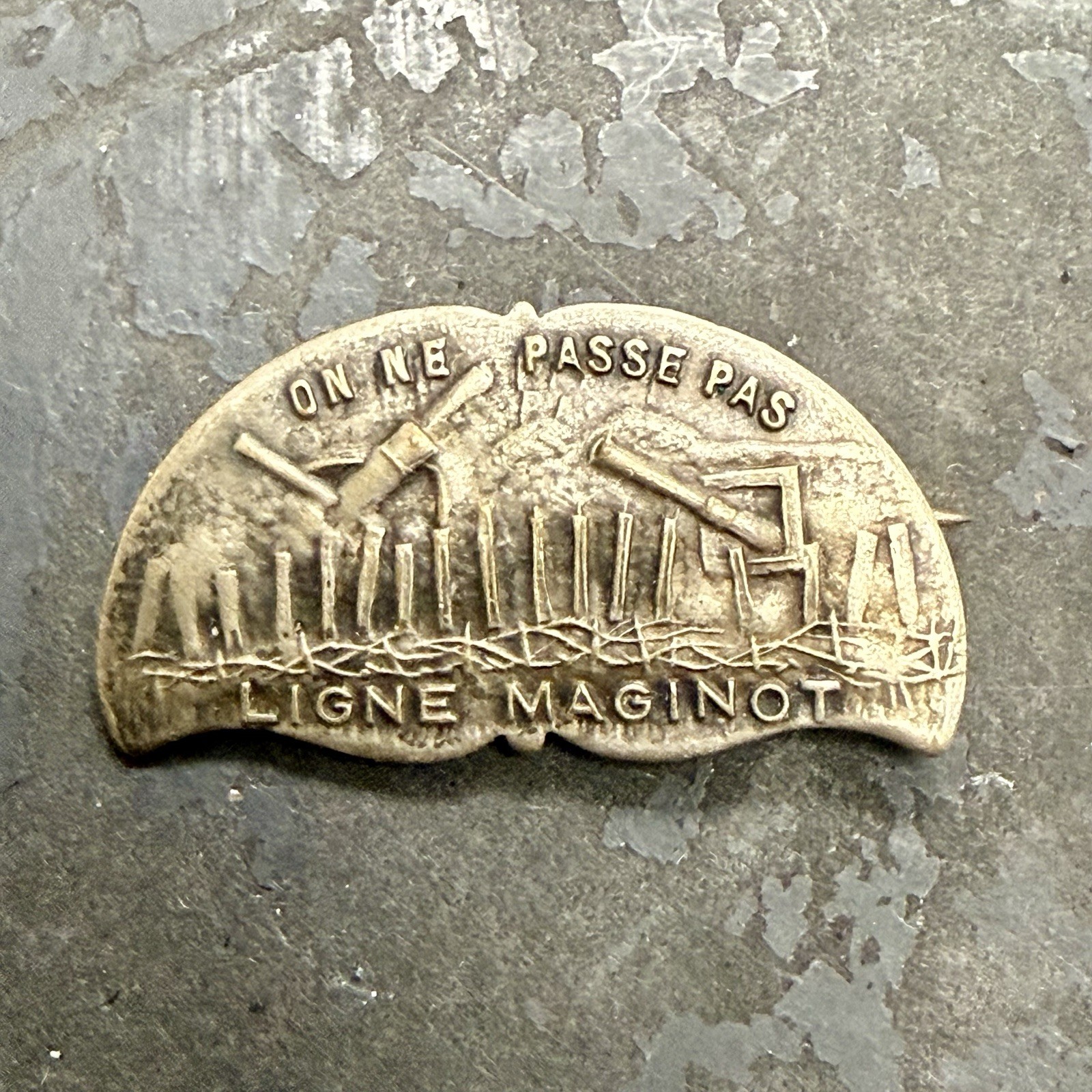 Pre WWII French They Shall Not Pass Maginot Line Badge Pin Original Pre WWII French They Shall Not Pass Maginot Line Badge Pin Original